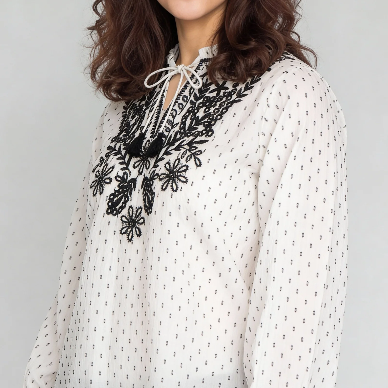 Embroidered Woven Top - Image 4