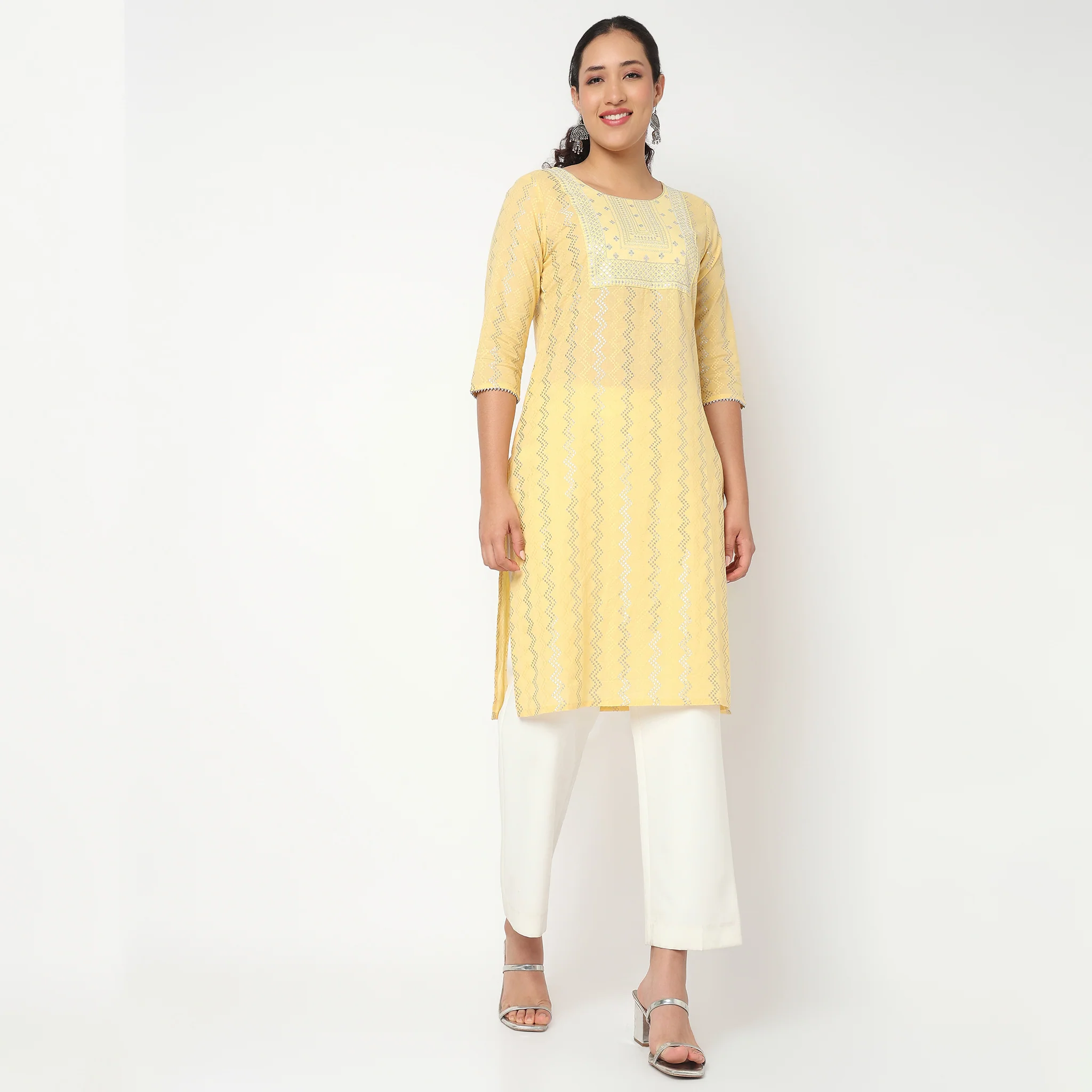 Embroidered Yoke Kurta - Image 2