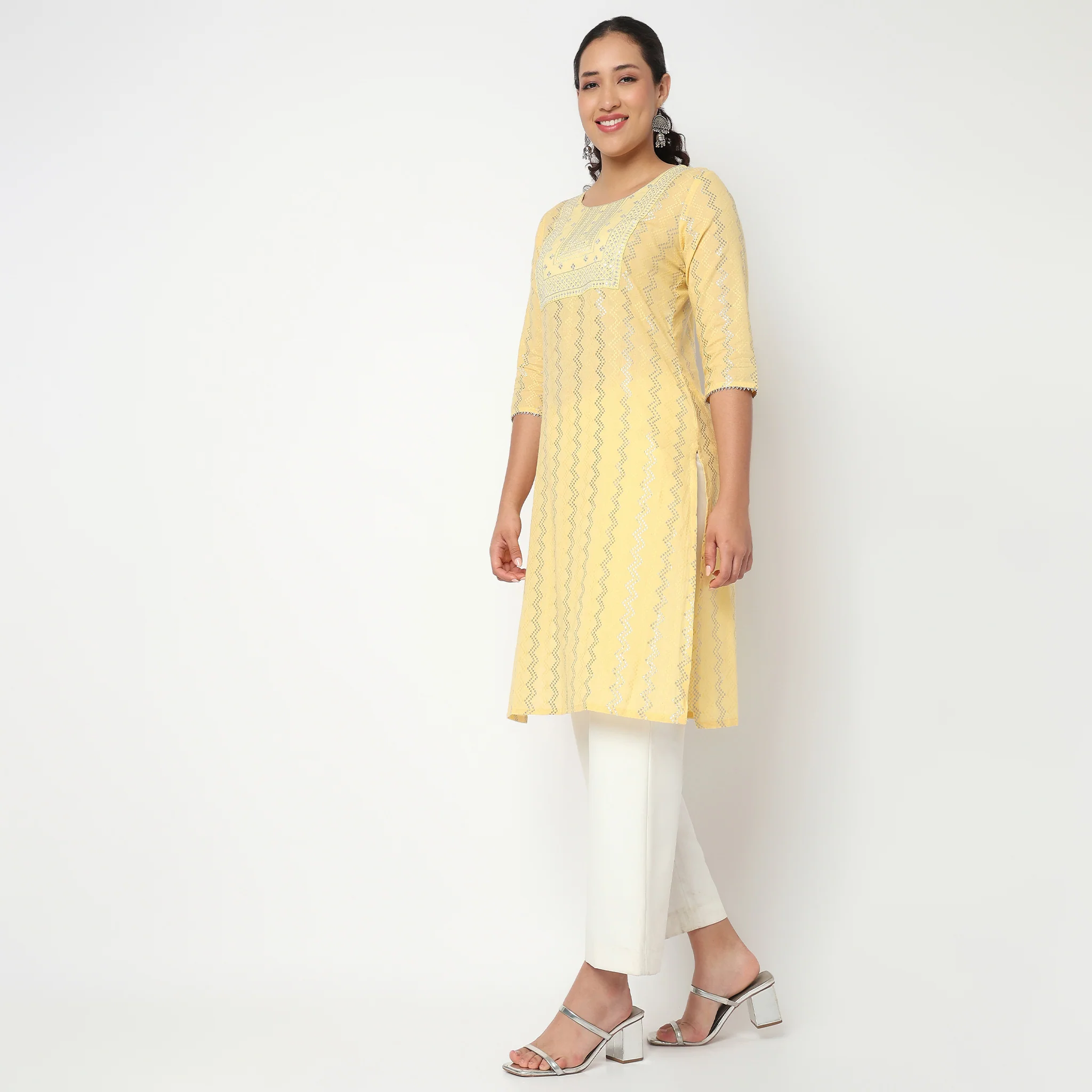 Embroidered Yoke Kurta - Image 5