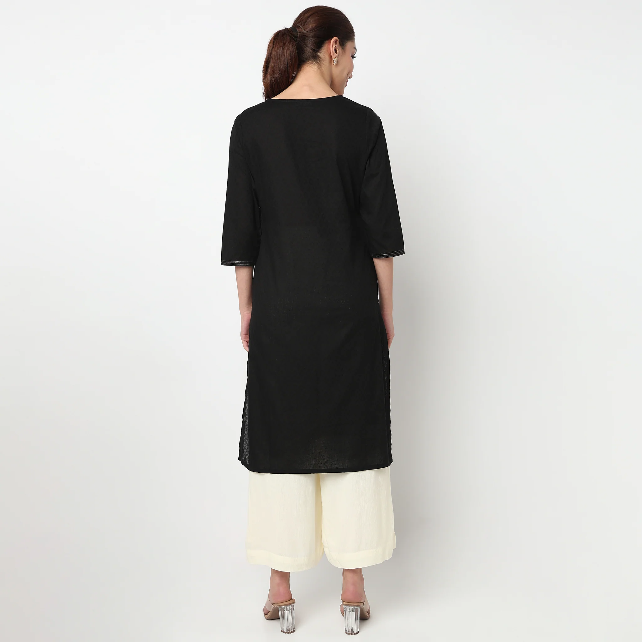 Embroidered Yoke Kurta - Image 4