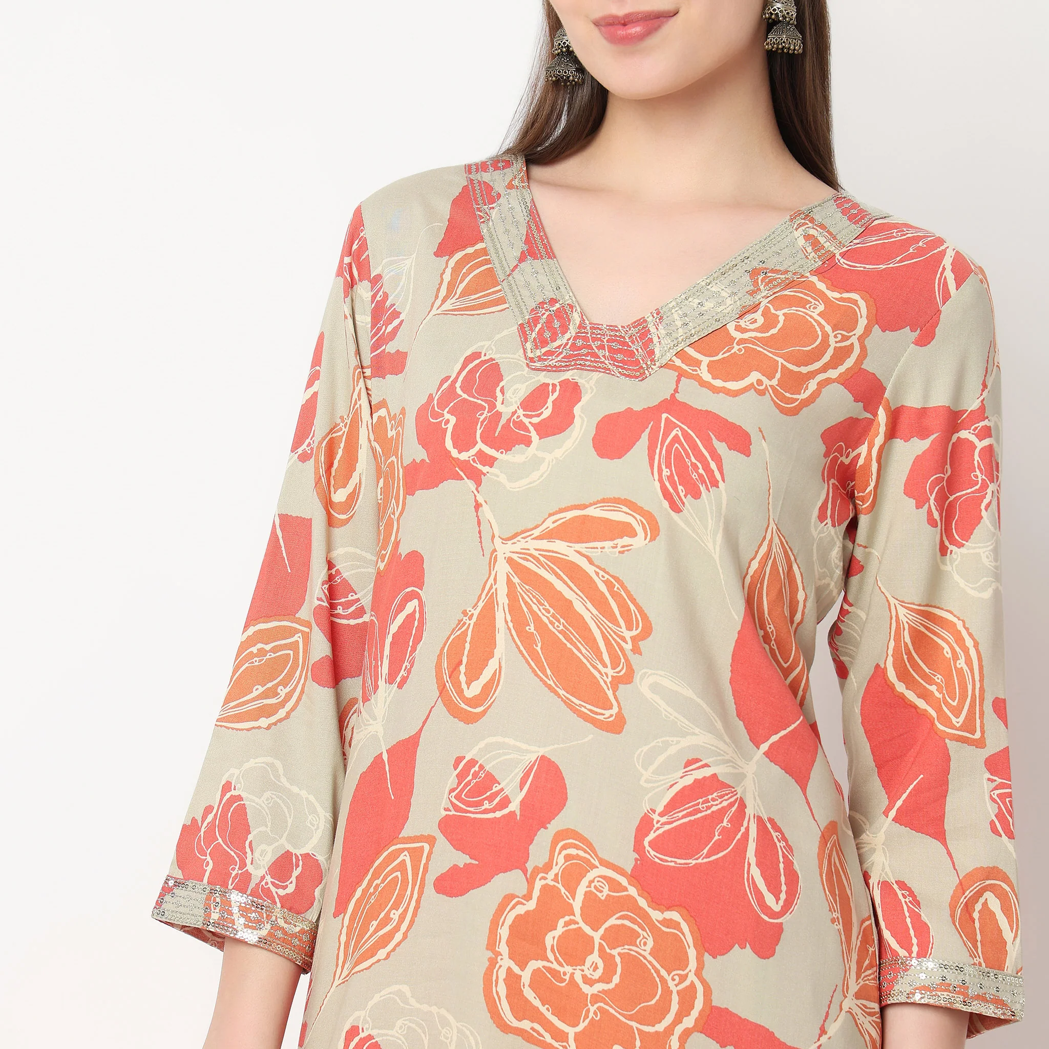 Embroidery Printed Kurta - Image 4