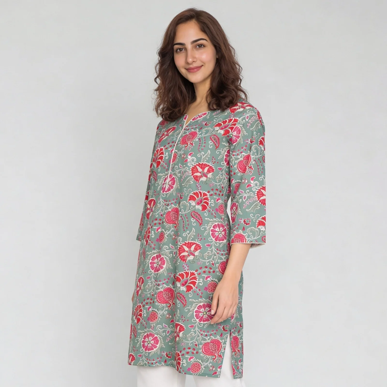 Cotton Printed Straight Kurta - Image 5