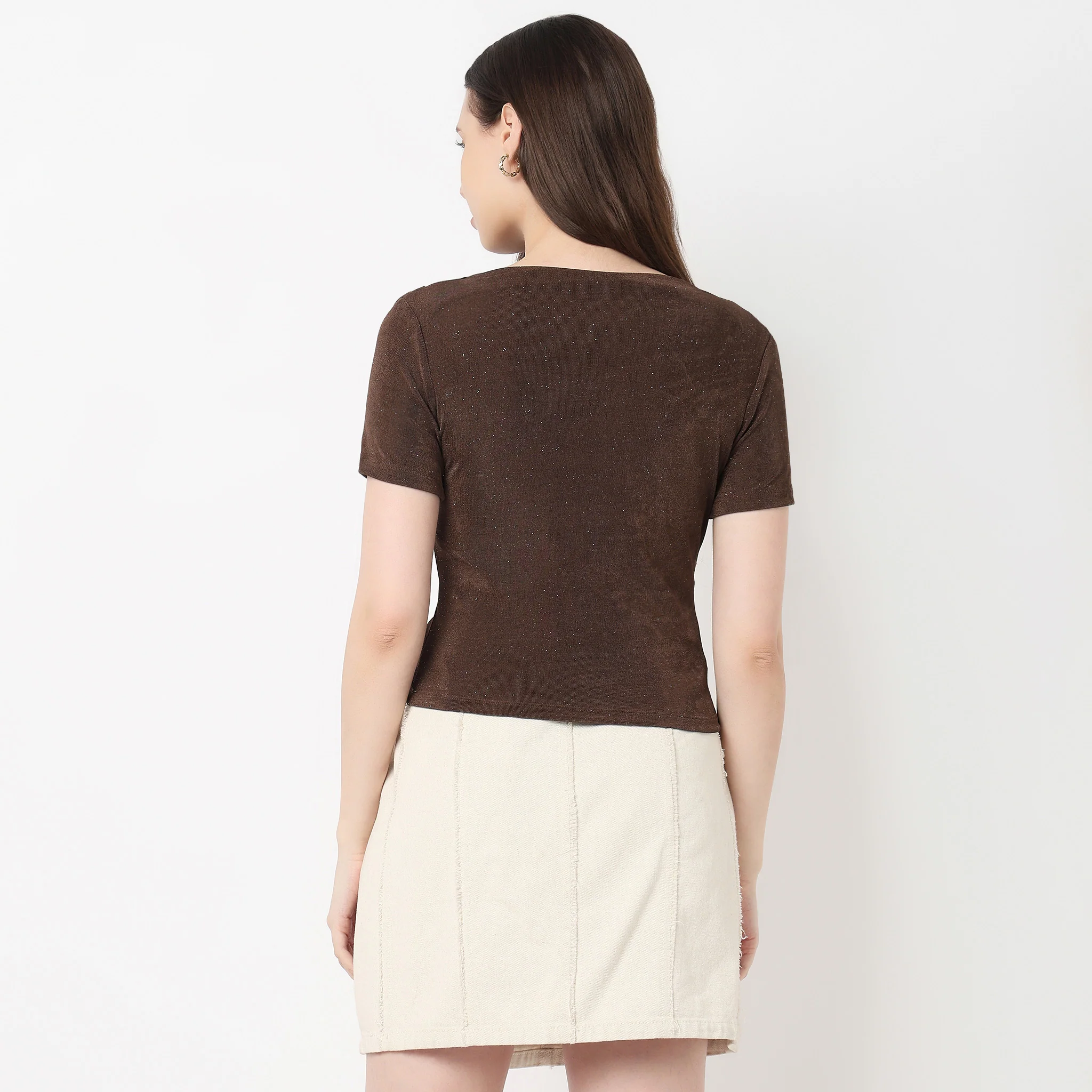 Fitted Betty Top With V Hem - Image 3
