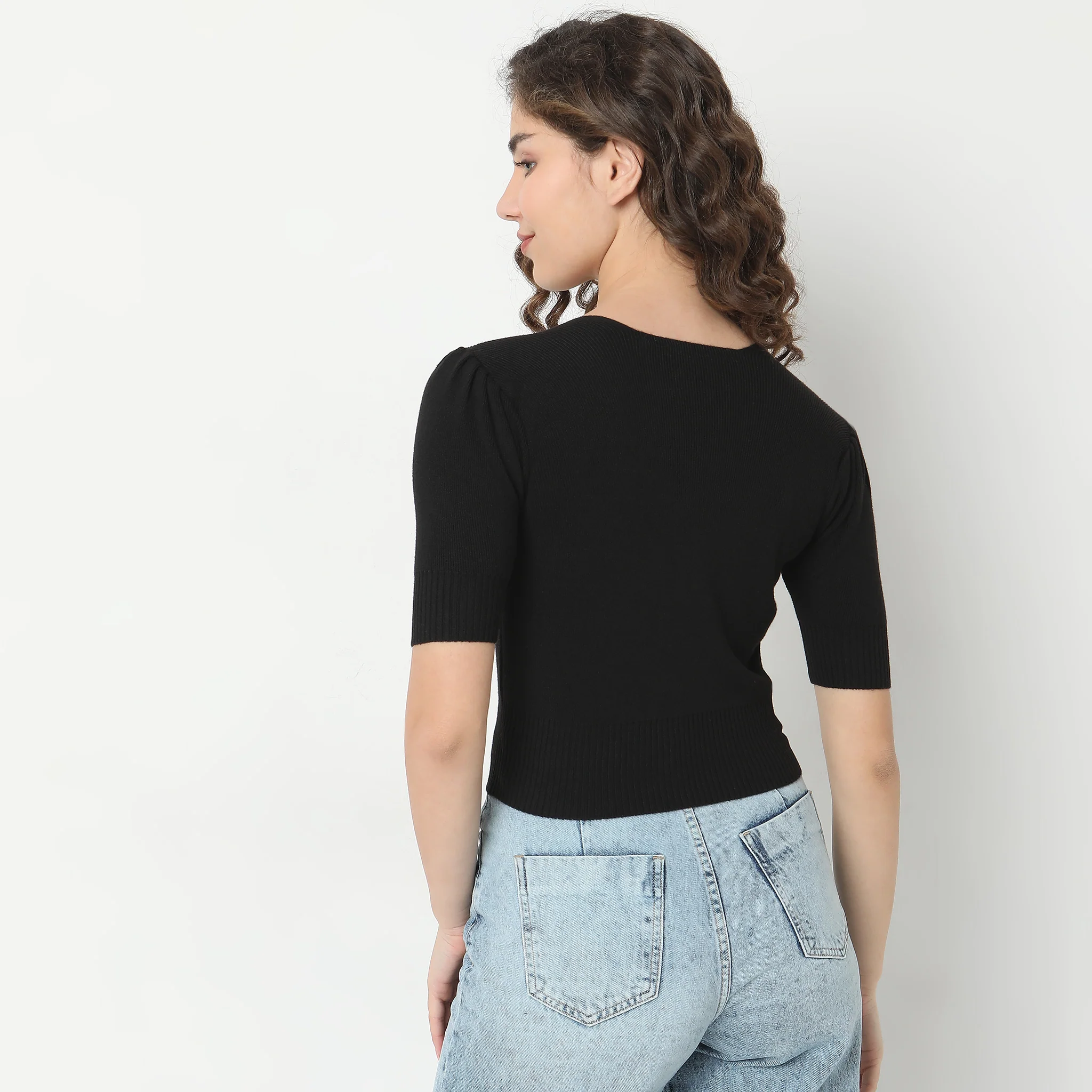 Fitted Solid T-Shirt - Image 3