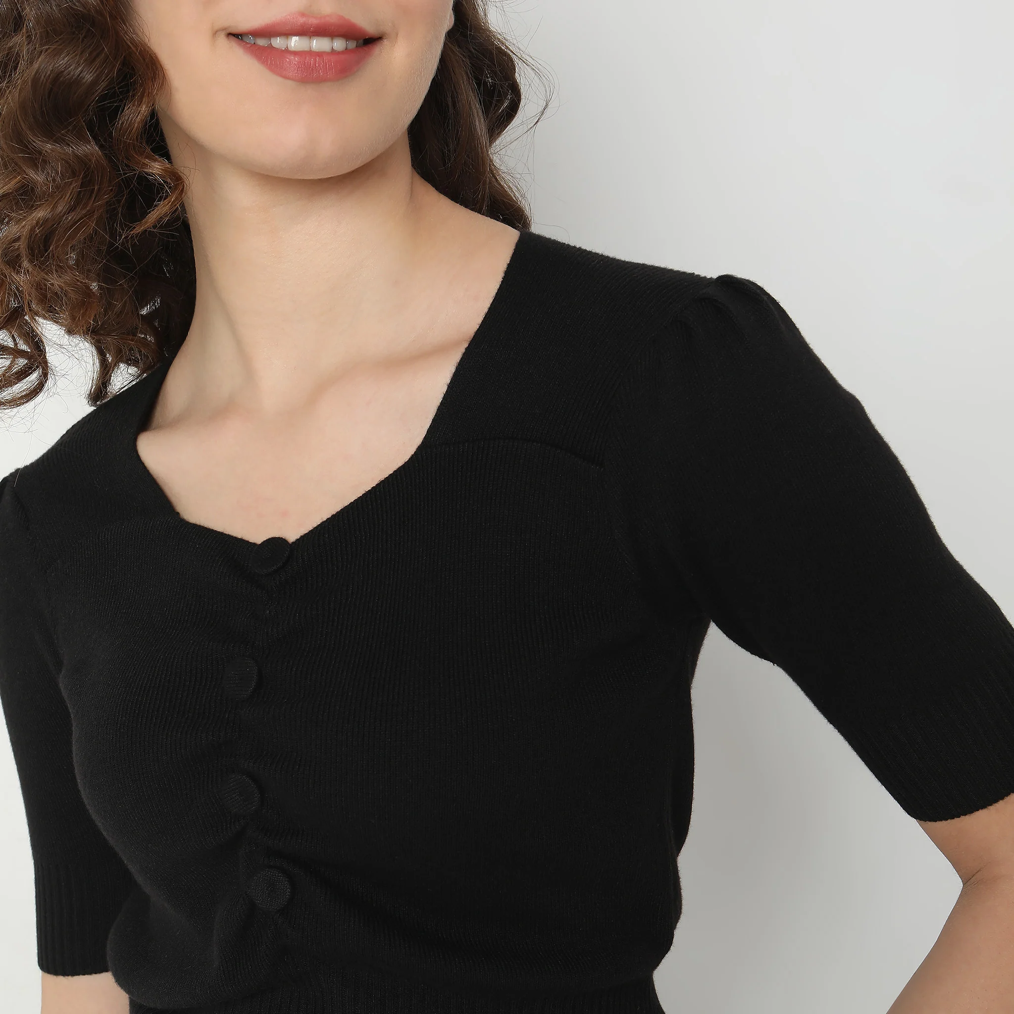 Fitted Solid T-Shirt - Image 4