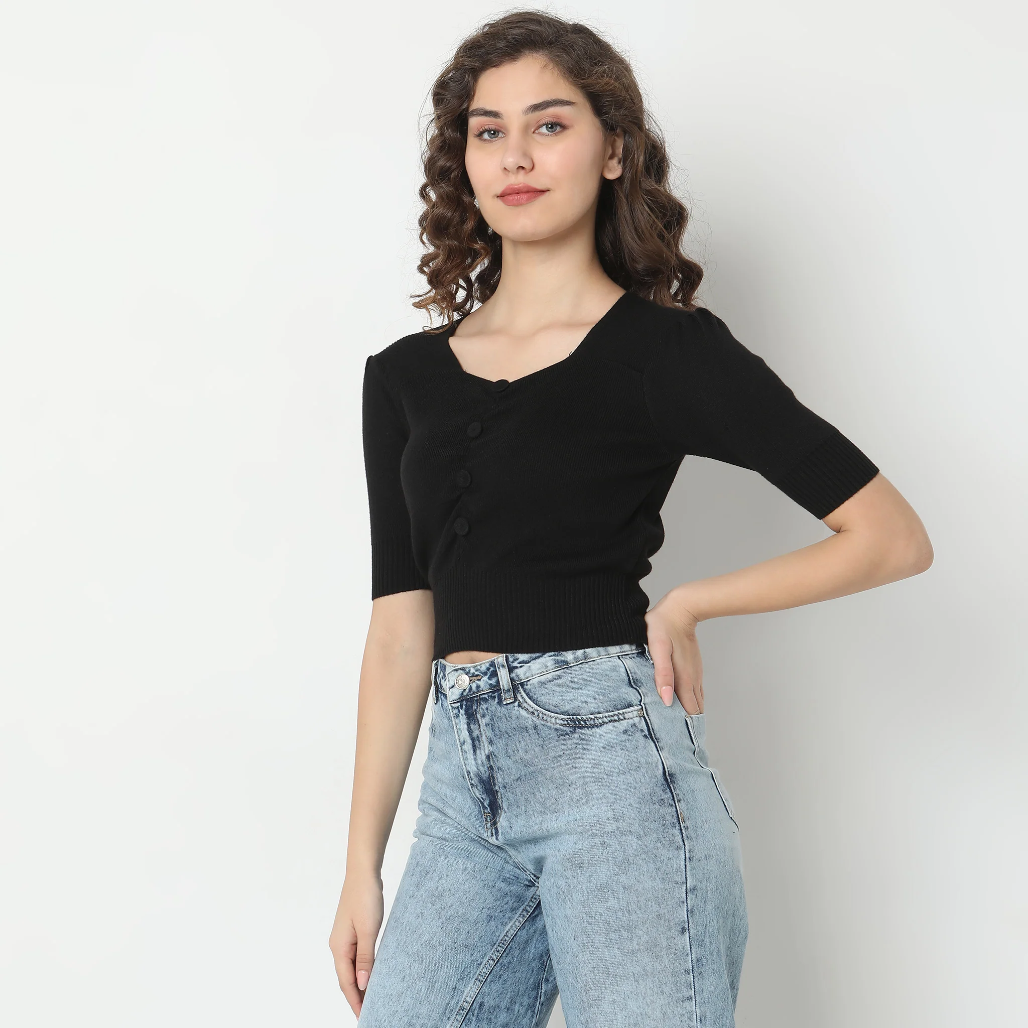 Fitted Solid T-Shirt - Image 5
