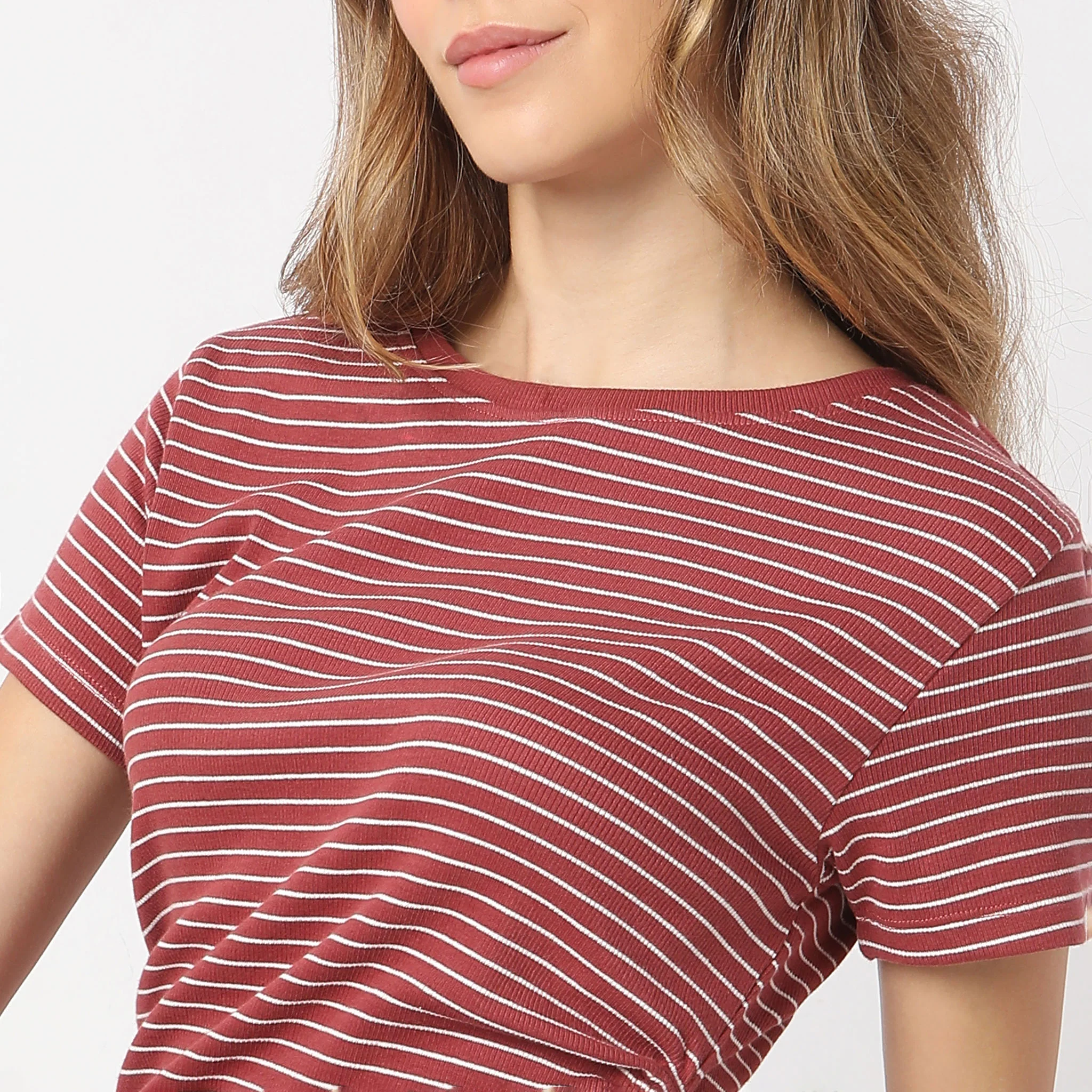 Fitted Striped Betty With Side Ruching T-Shirt - Image 4