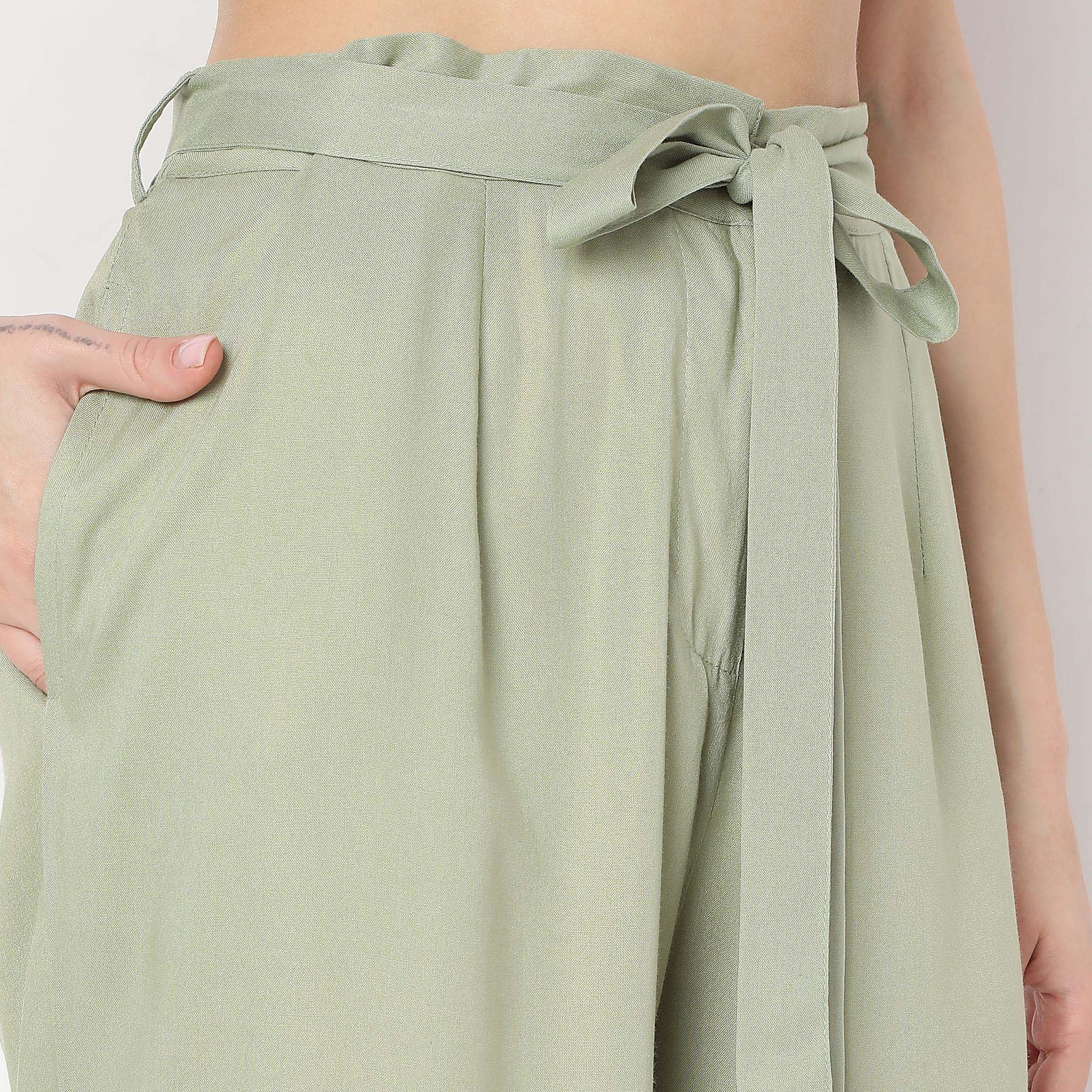 Flare Fit Ankle Length Palazzos - Image 4