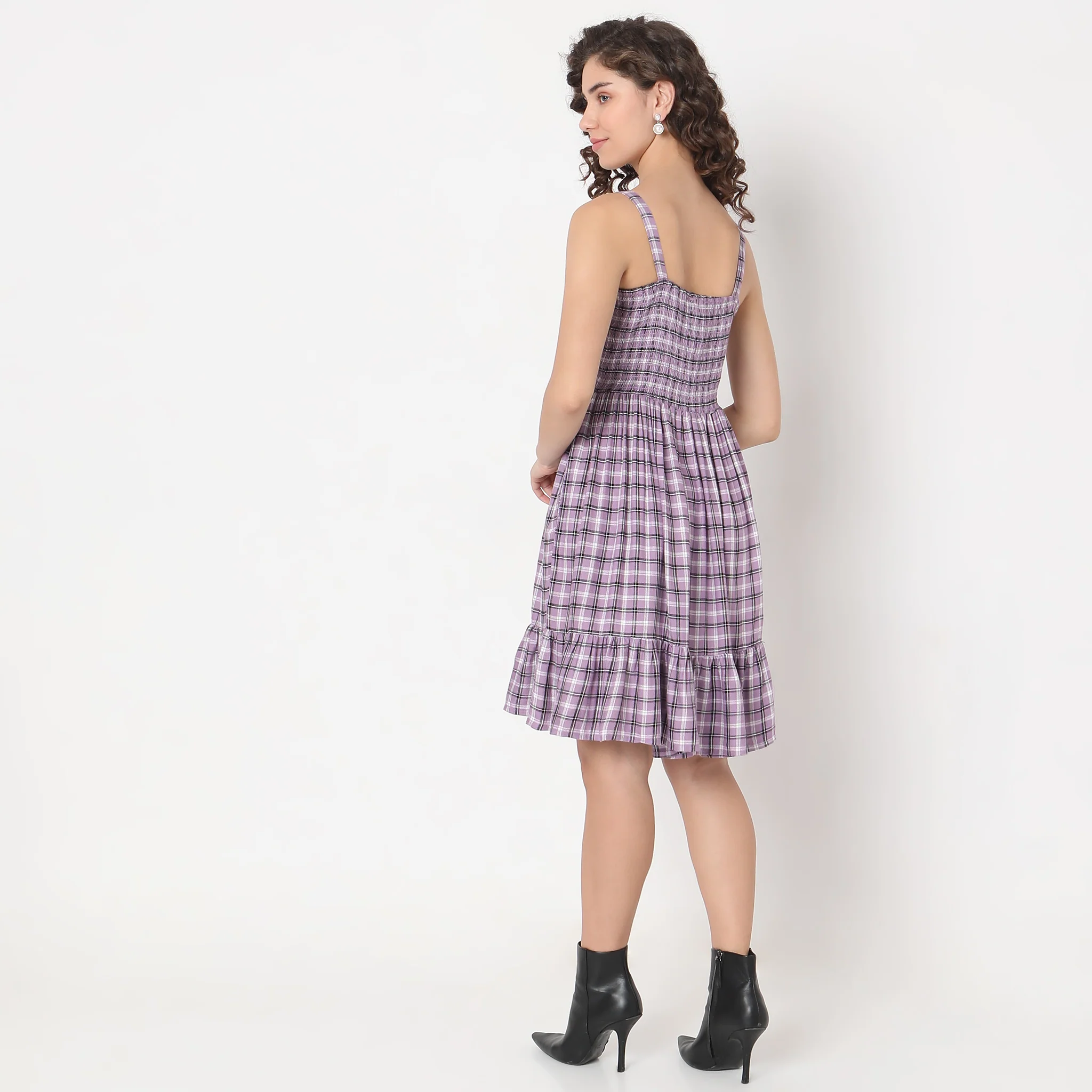 Flare Fit Checkered Dress - Image 3