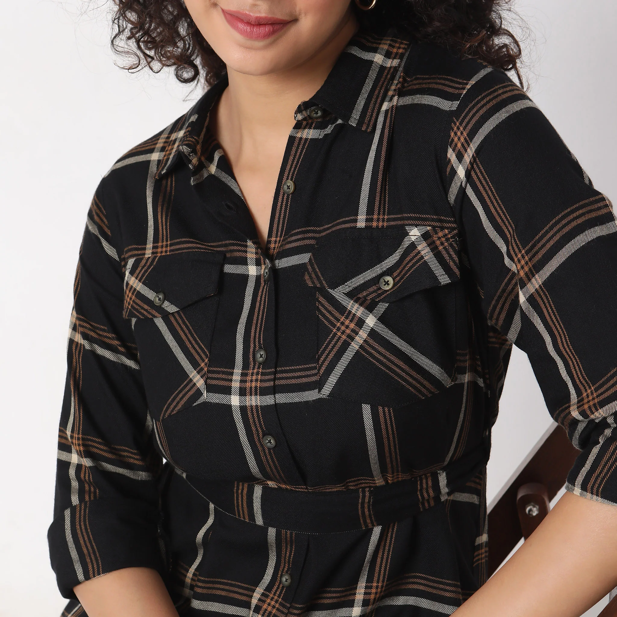 Flare Fit Checkered Tunic - Image 4