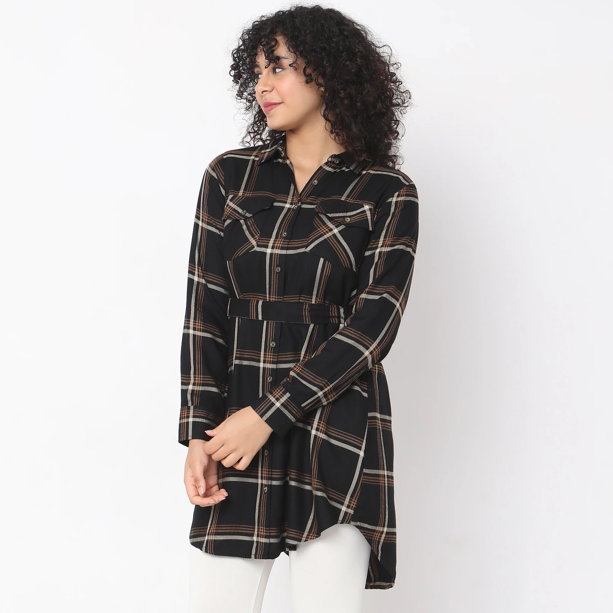 Flare Fit Checkered Tunic - Image 5