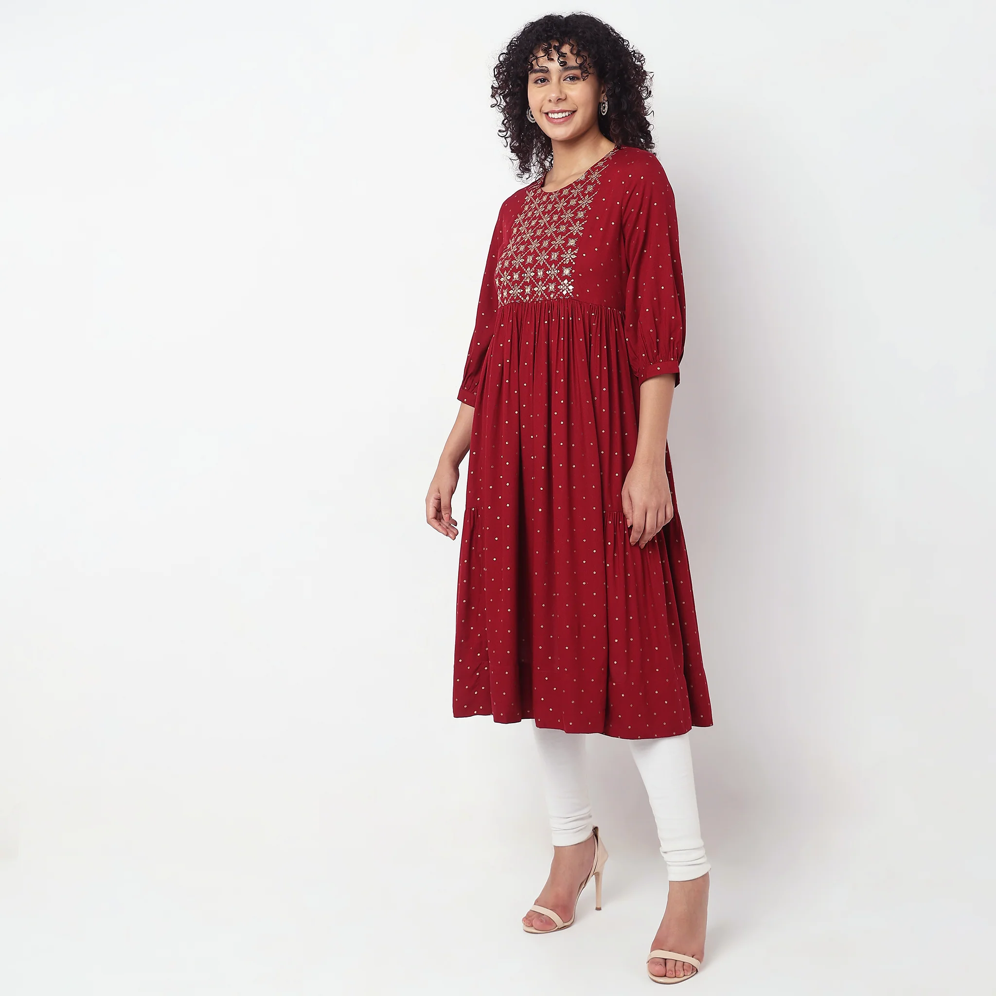 Flare Fit Embellished Kurta - Image 9