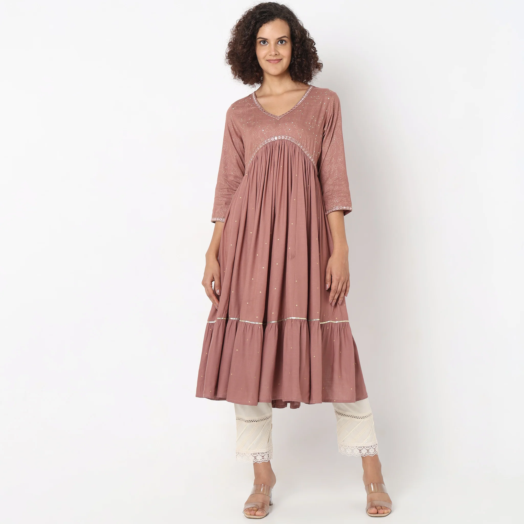 Flare Fit Embellished Kurta - Image 2