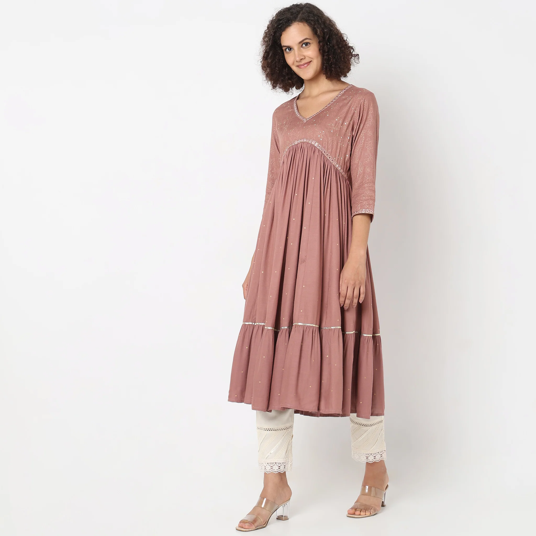 Flare Fit Embellished Kurta - Image 5