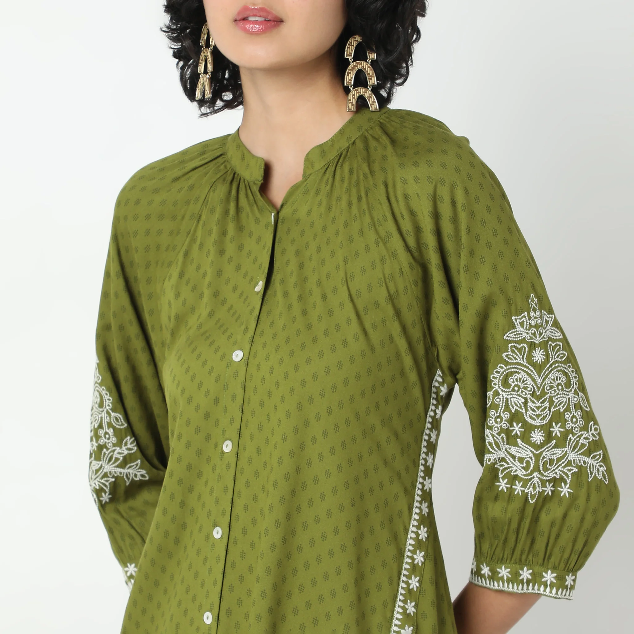Flare Fit Embroidered Dress - Image 4