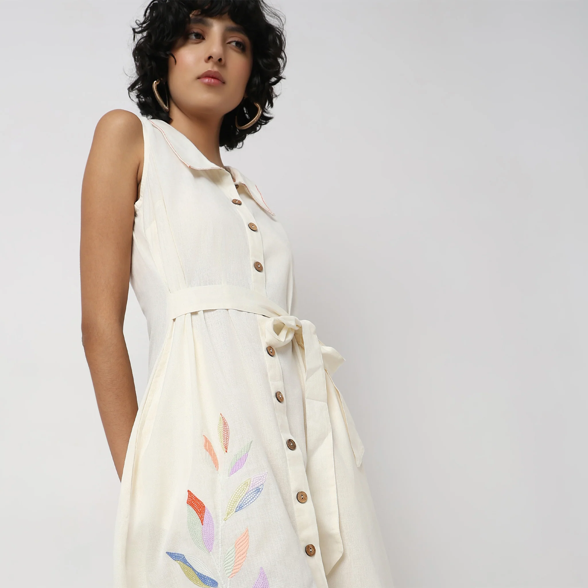 Flare Fit Embroidered Dress - Image 4