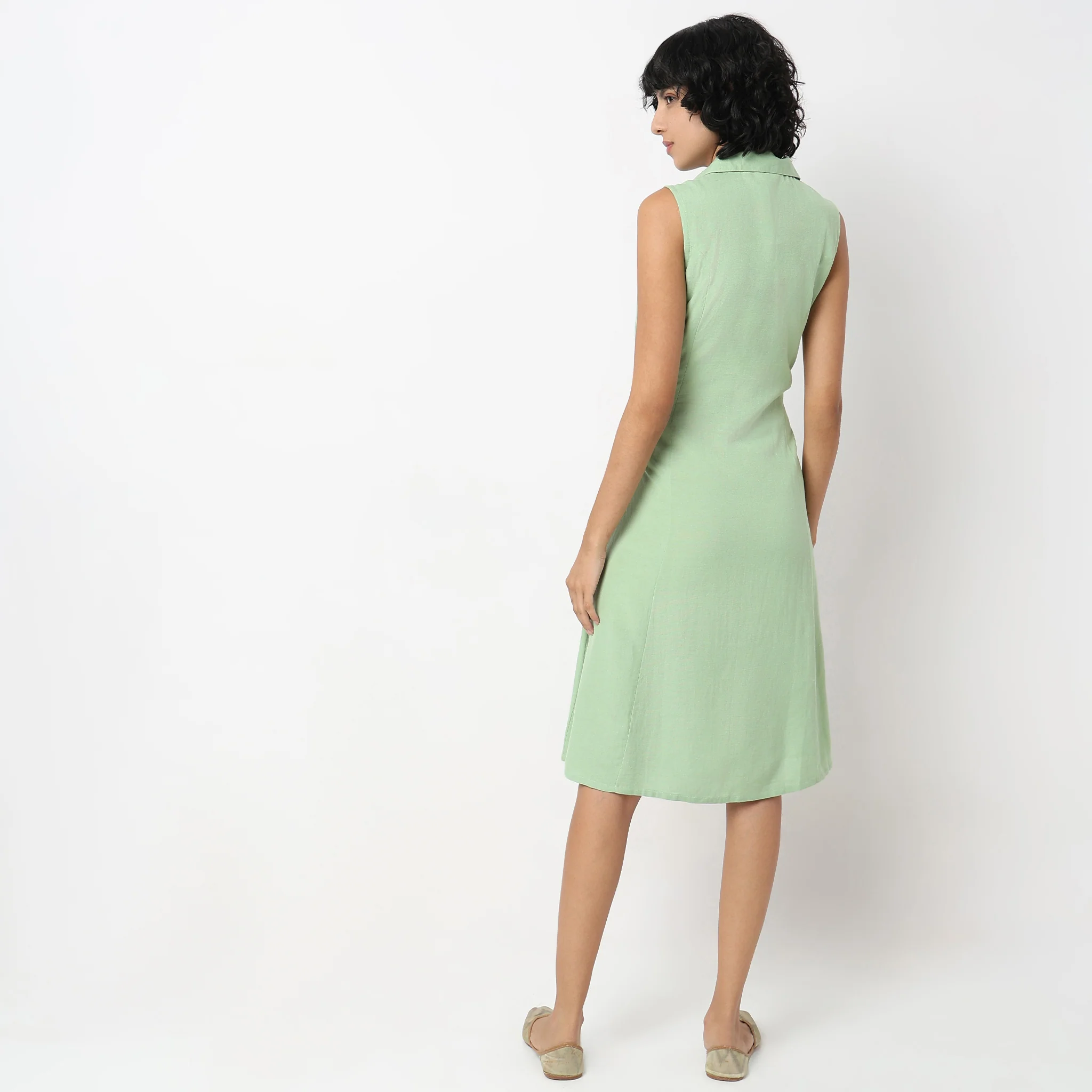Flare Fit Embroidered Dress - Image 3