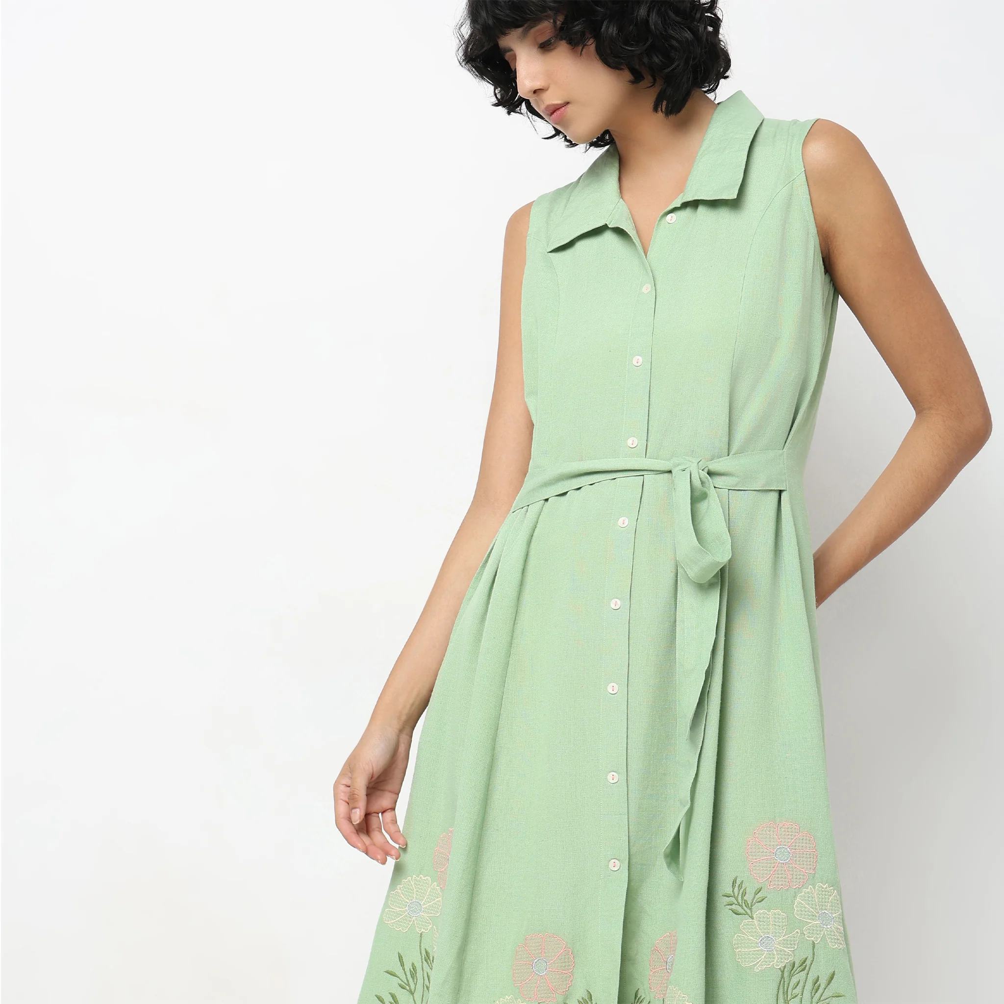 Flare Fit Embroidered Dress - Image 4