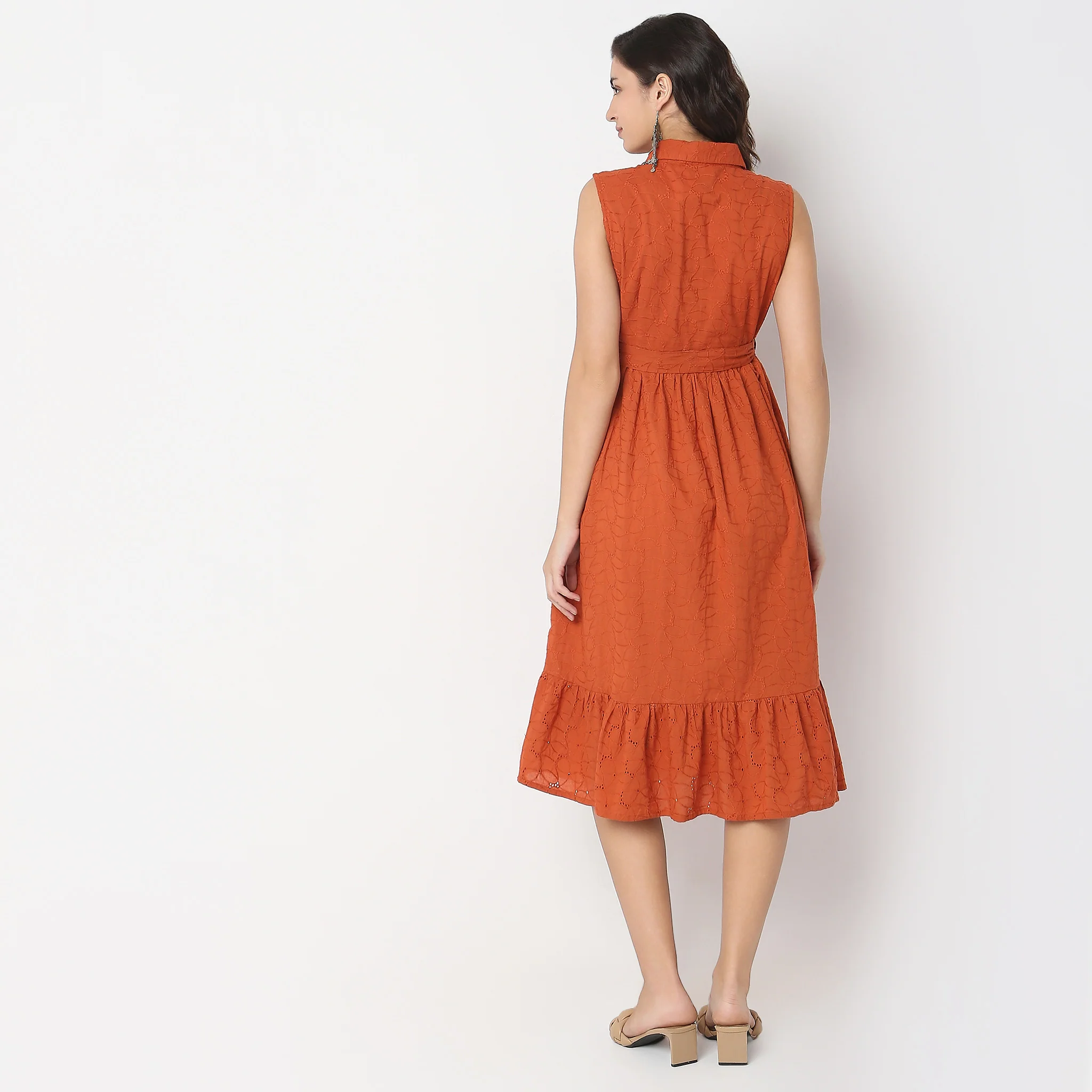Flare Fit Embroidered Dress - Image 3