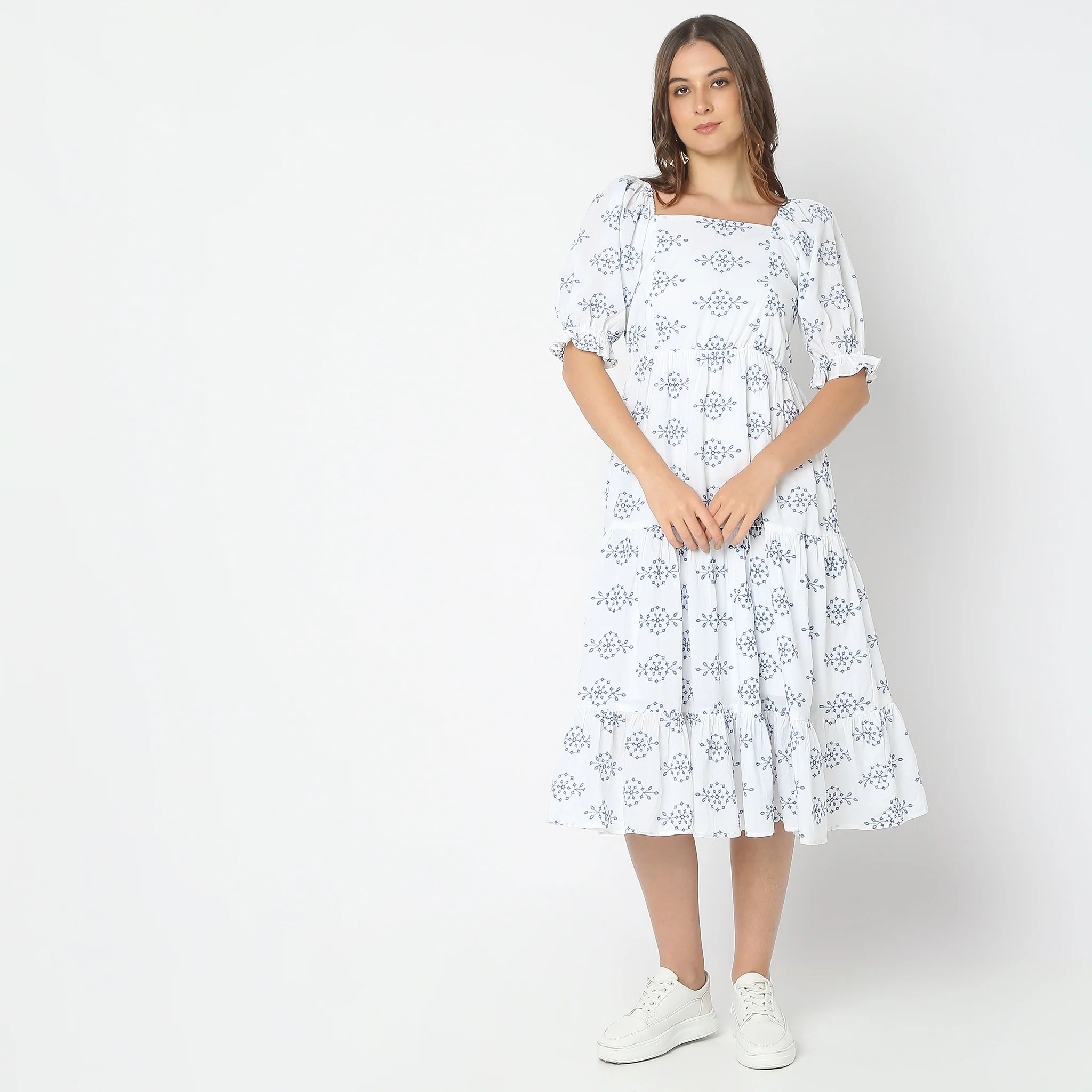 Flare Fit Embroidered Dress - Image 2