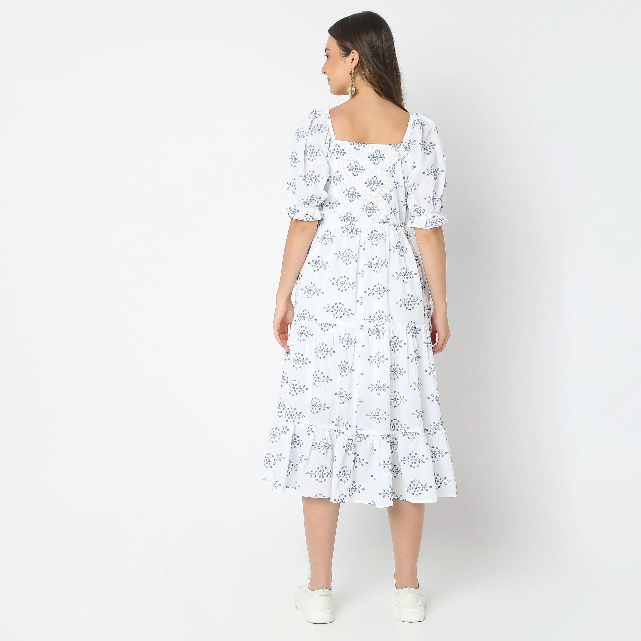 Flare Fit Embroidered Dress - Image 3