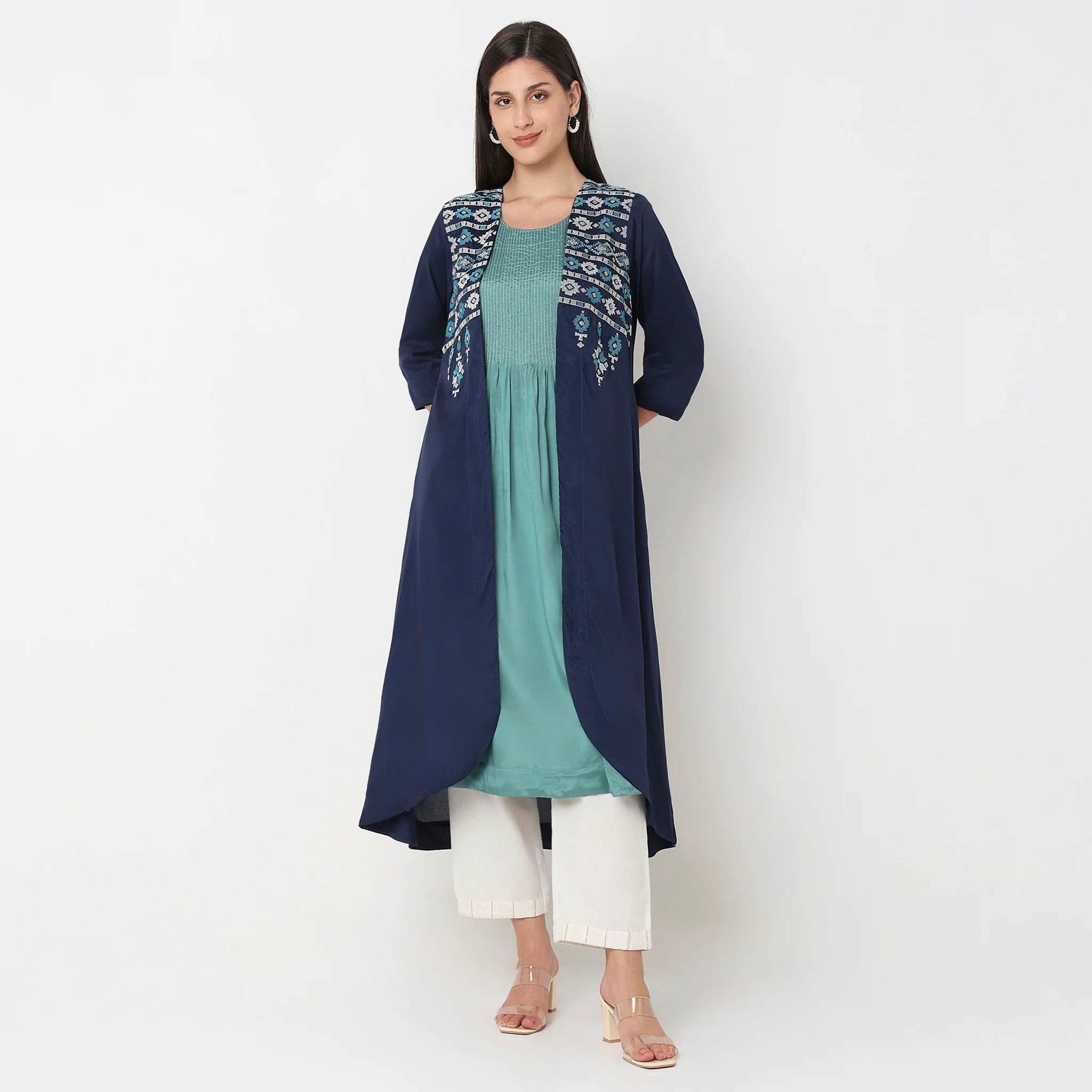 Flare Fit Embroidered Jacket - Image 2