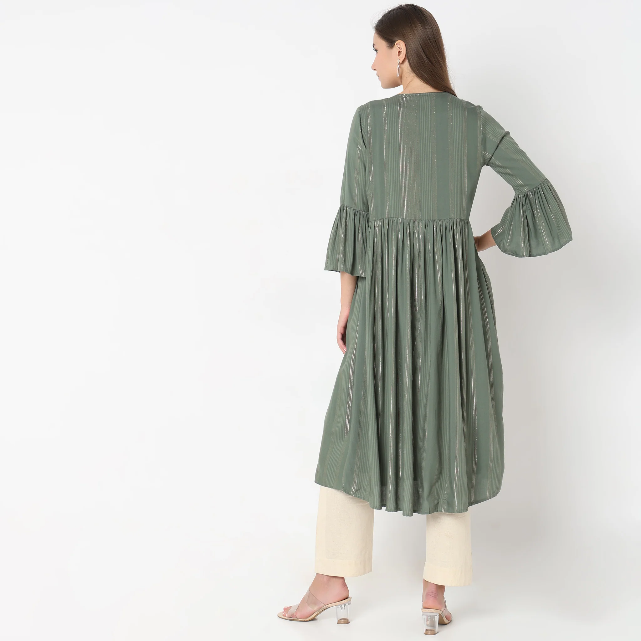 Flare Fit Embroidered Dress - Image 8