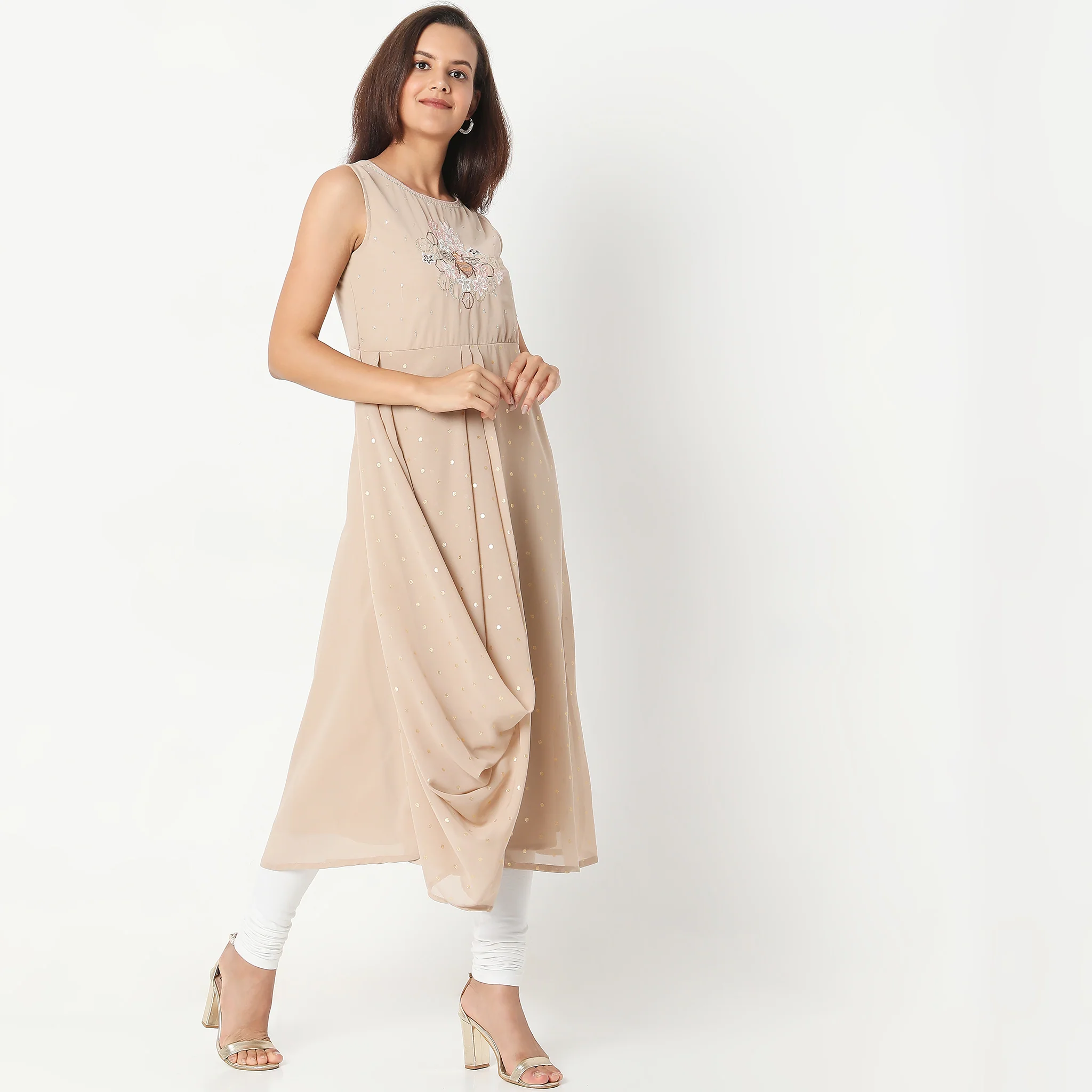Flare Fit Embroidered Dress - Image 5
