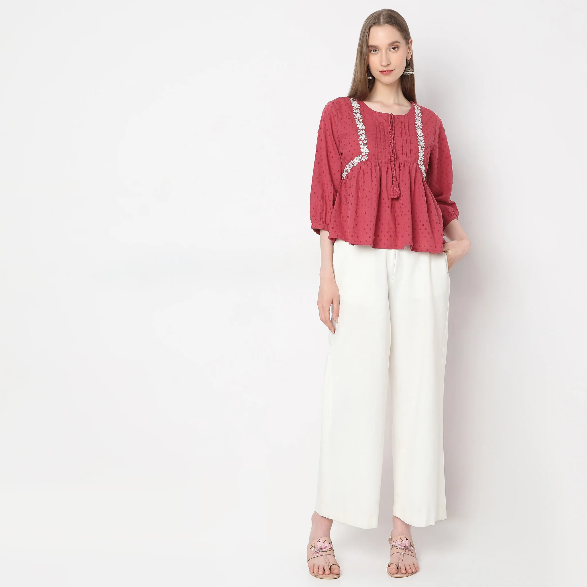 Flare Fit Embroidered Top - Image 7