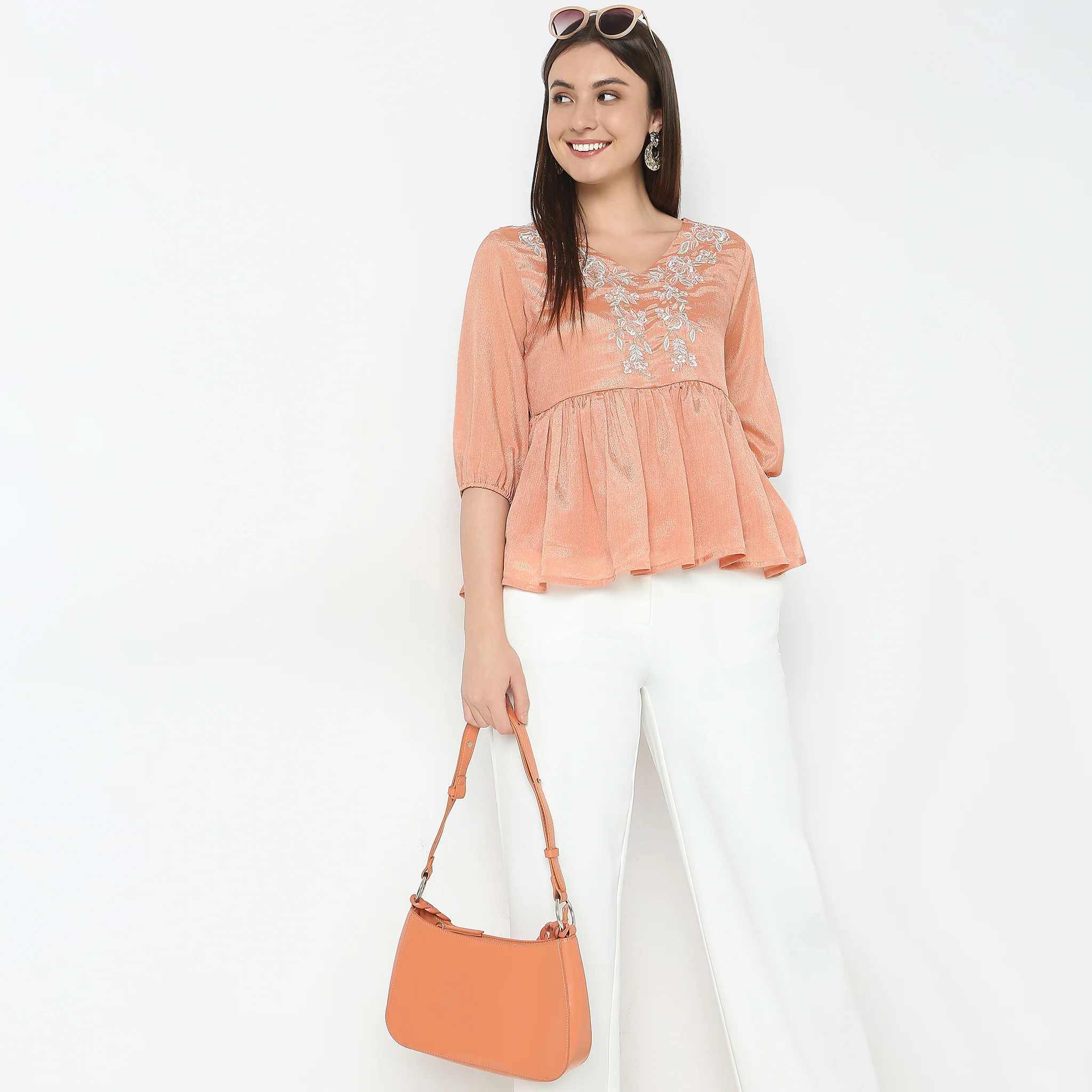 Flare Fit Embroidered Top - Image 2