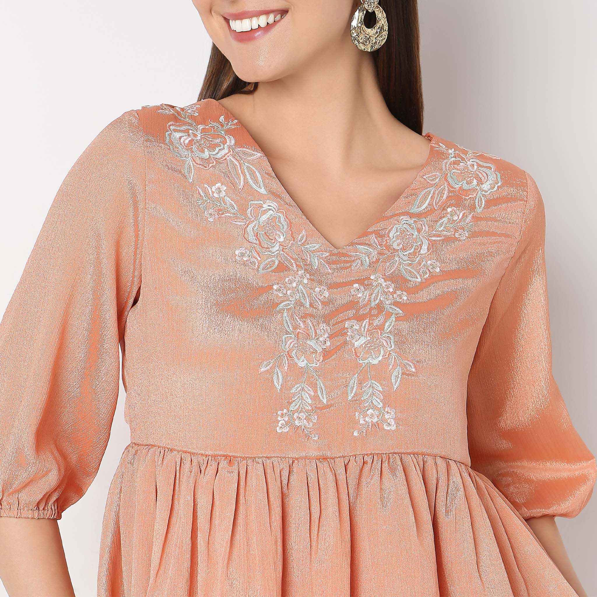 Flare Fit Embroidered Top - Image 4