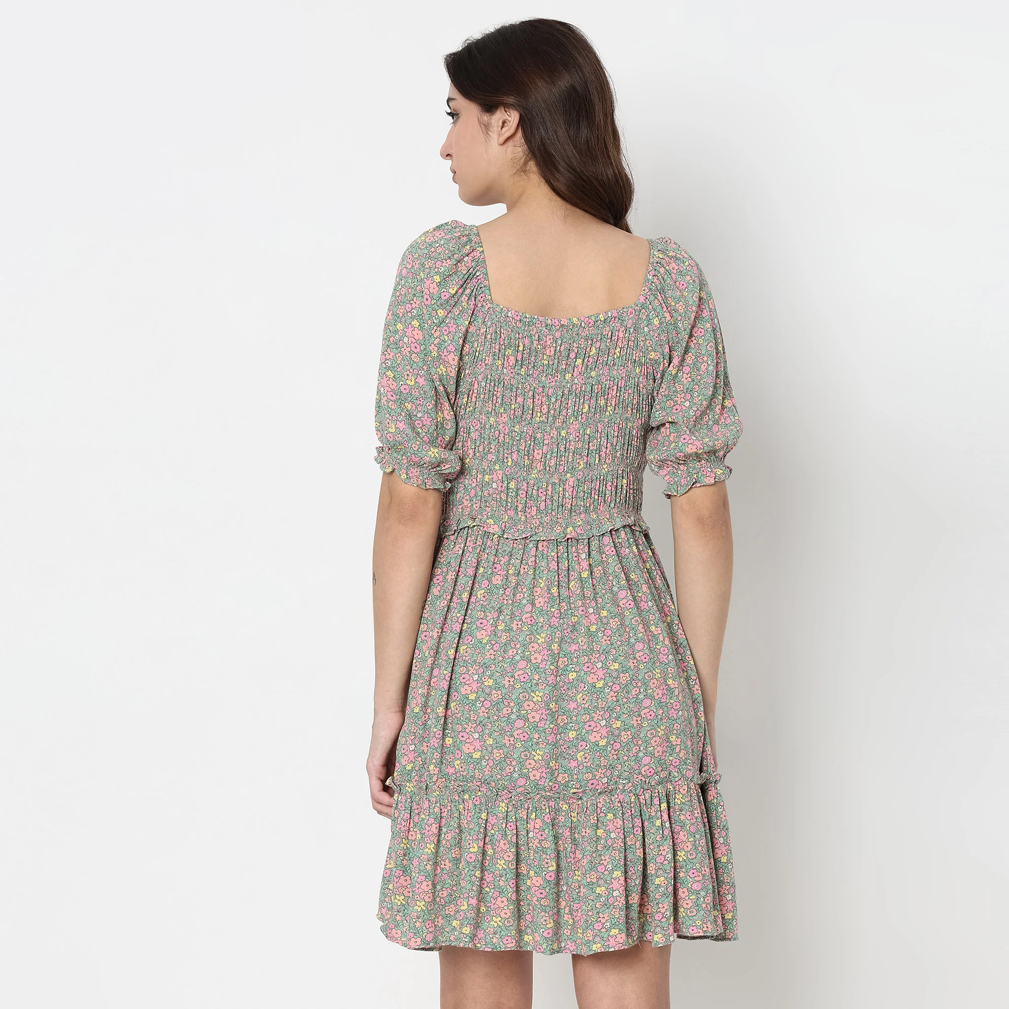 Flare Fit Floral Dress - Image 3