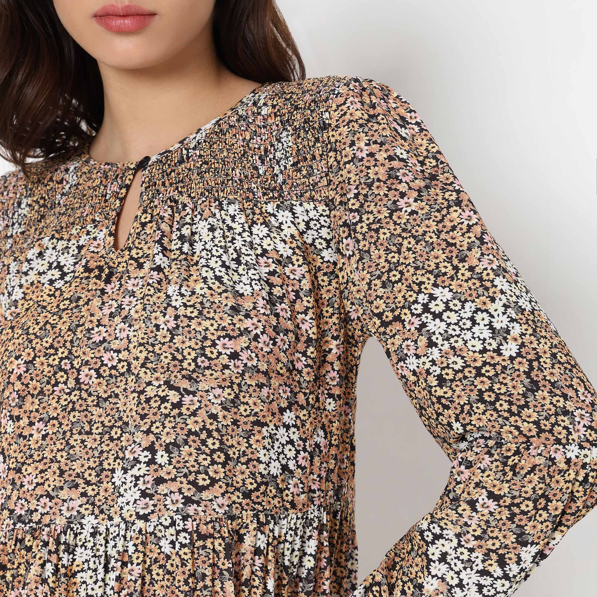 Flare Fit Floral Dress - Image 4