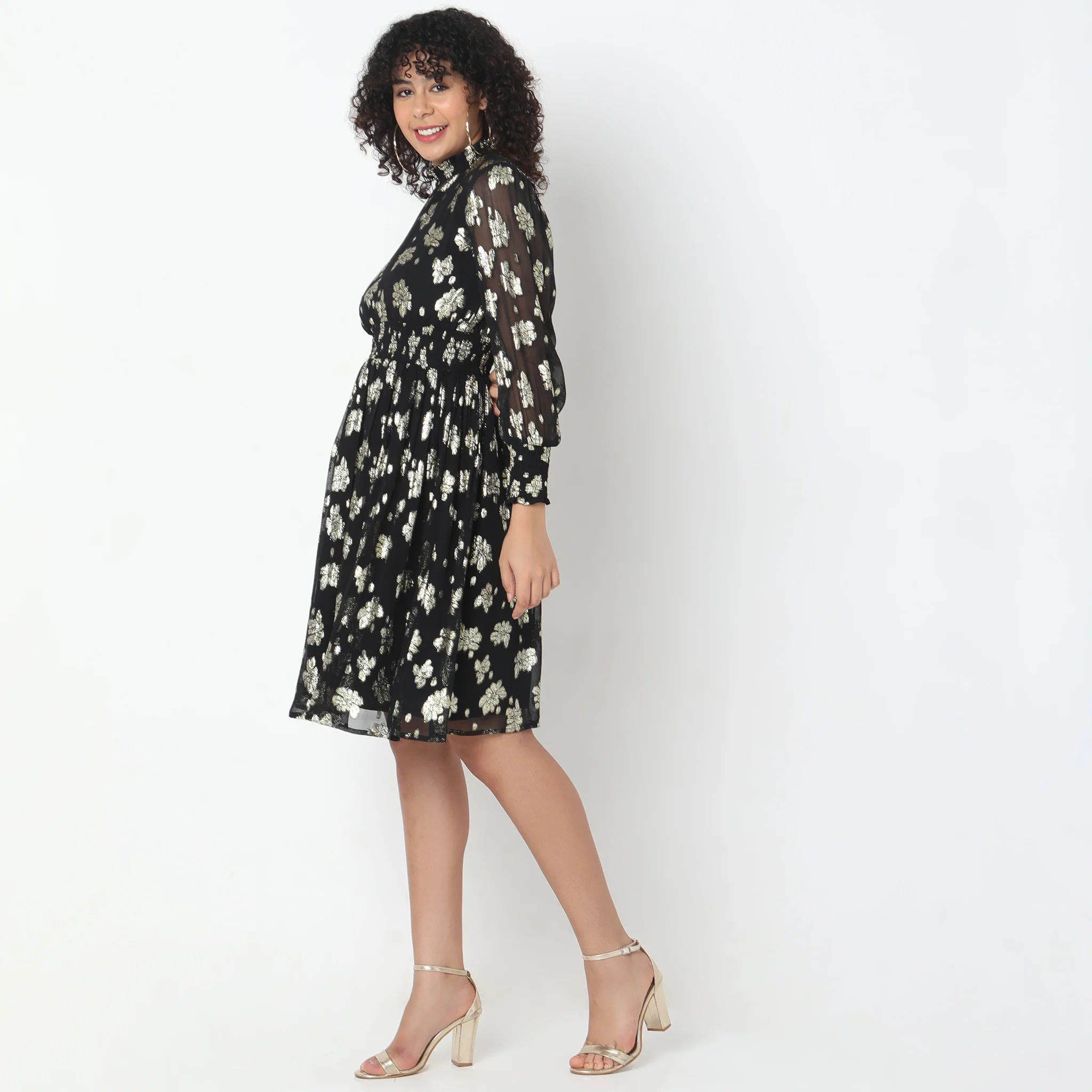 Flare Fit Floral Dress - Image 10