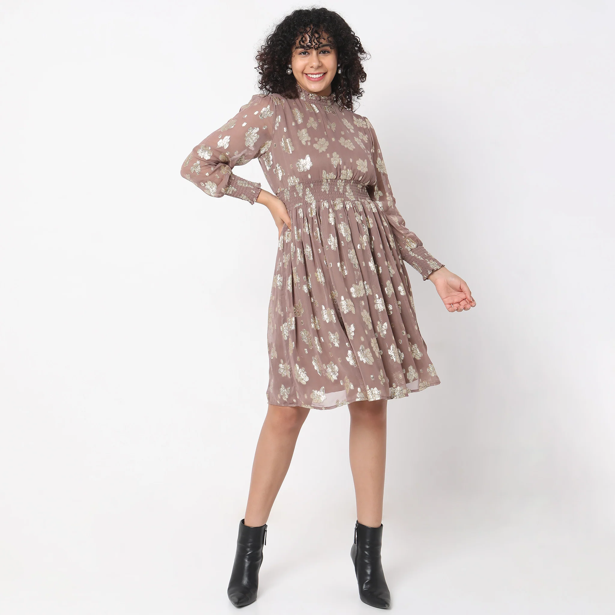 Flare Fit Floral Dress - Image 2