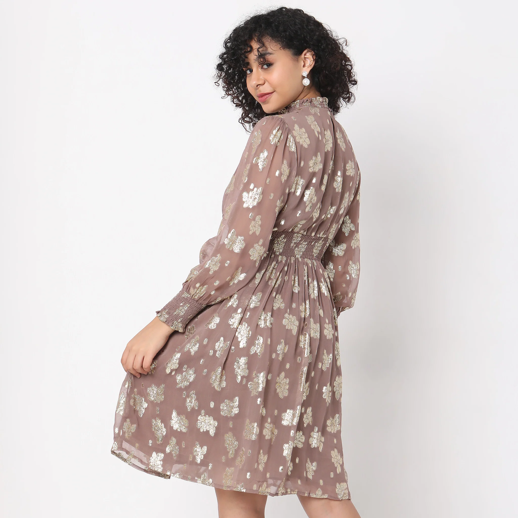 Flare Fit Floral Dress - Image 3