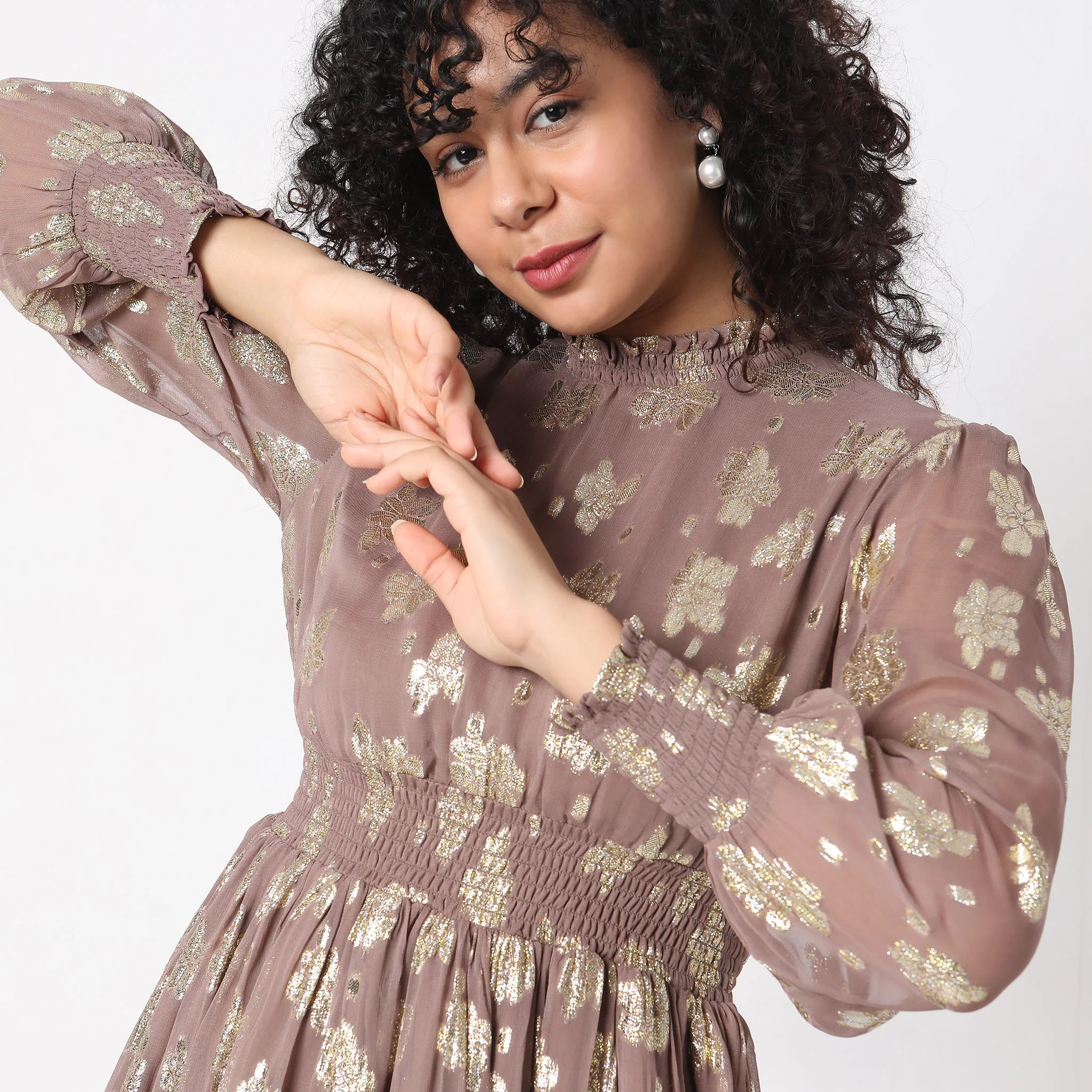 Flare Fit Floral Dress - Image 4