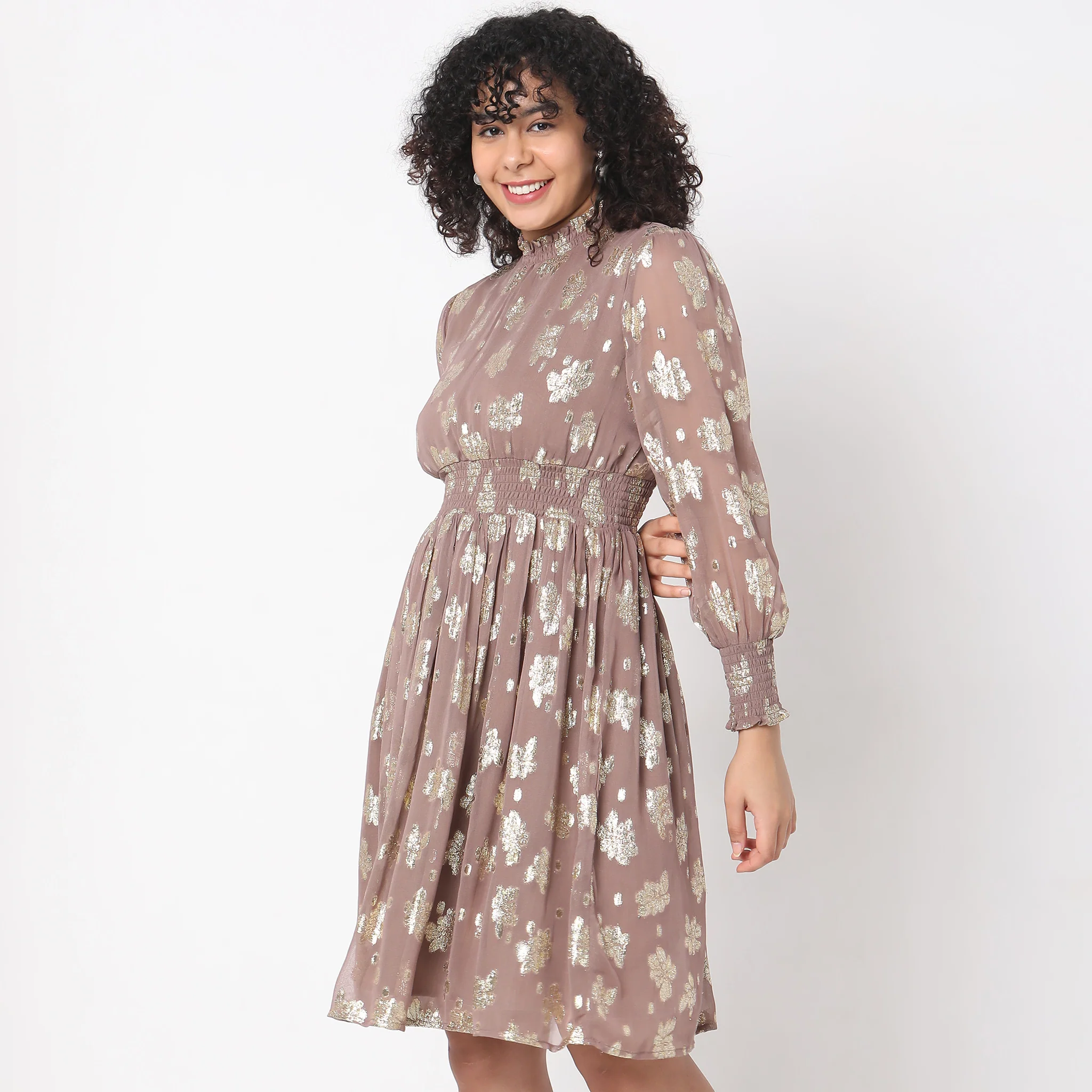 Flare Fit Floral Dress - Image 5