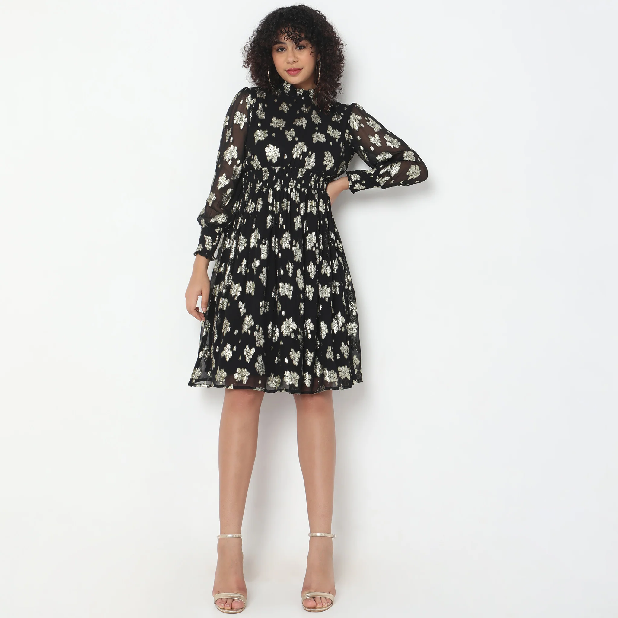Flare Fit Floral Dress - Image 6