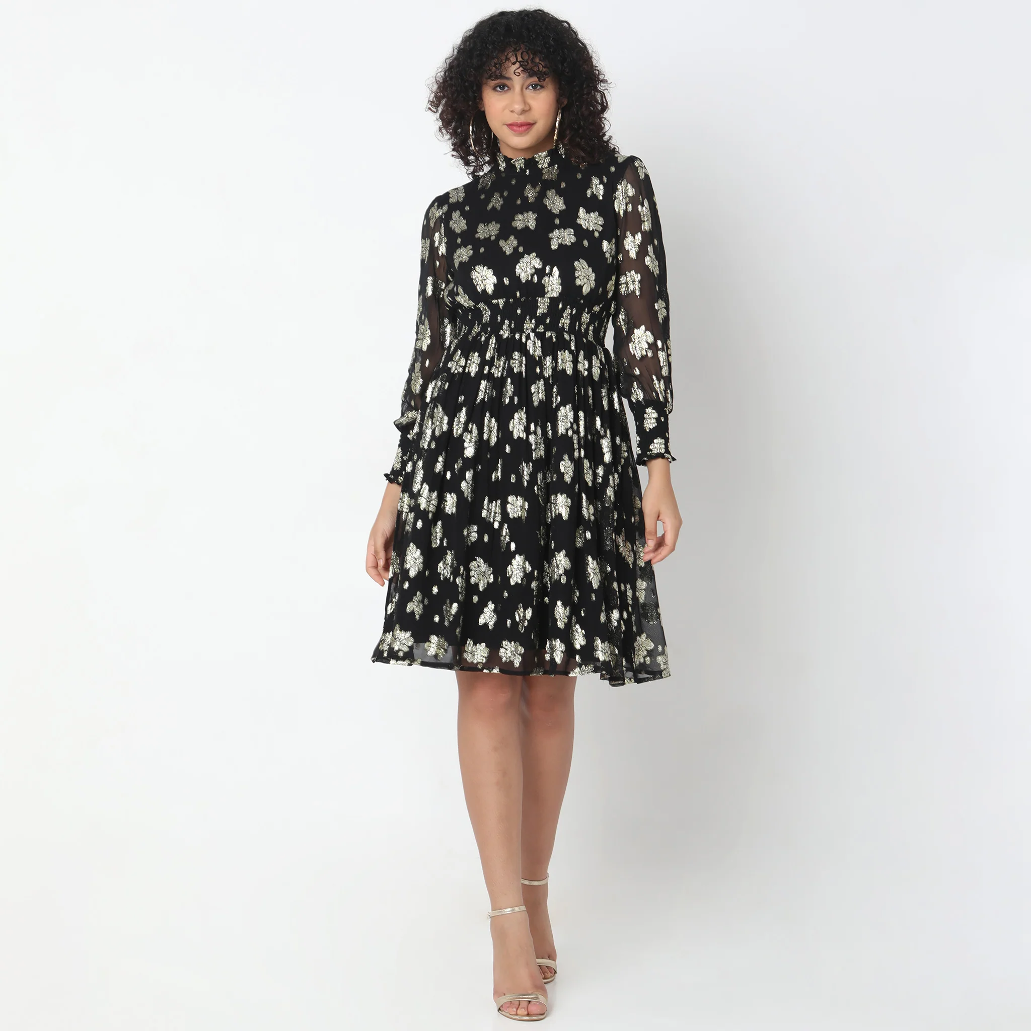 Flare Fit Floral Dress - Image 7