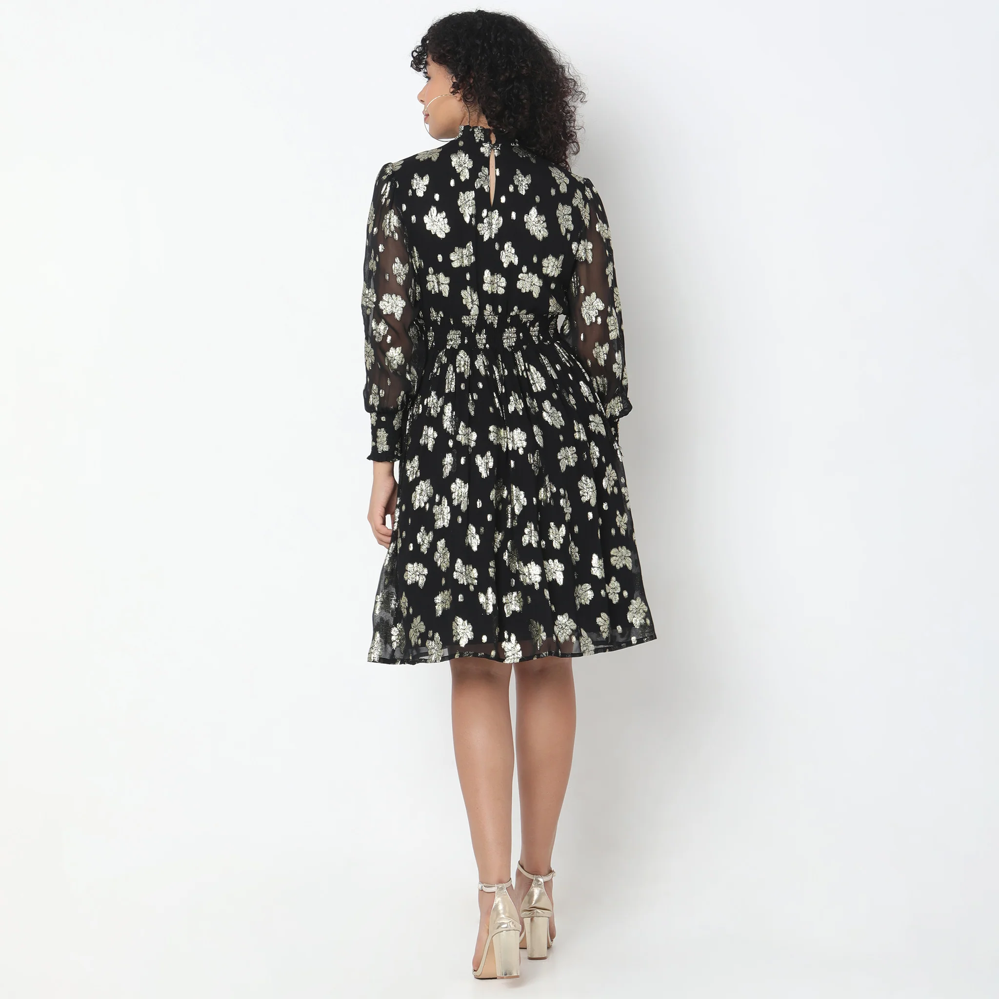 Flare Fit Floral Dress - Image 8