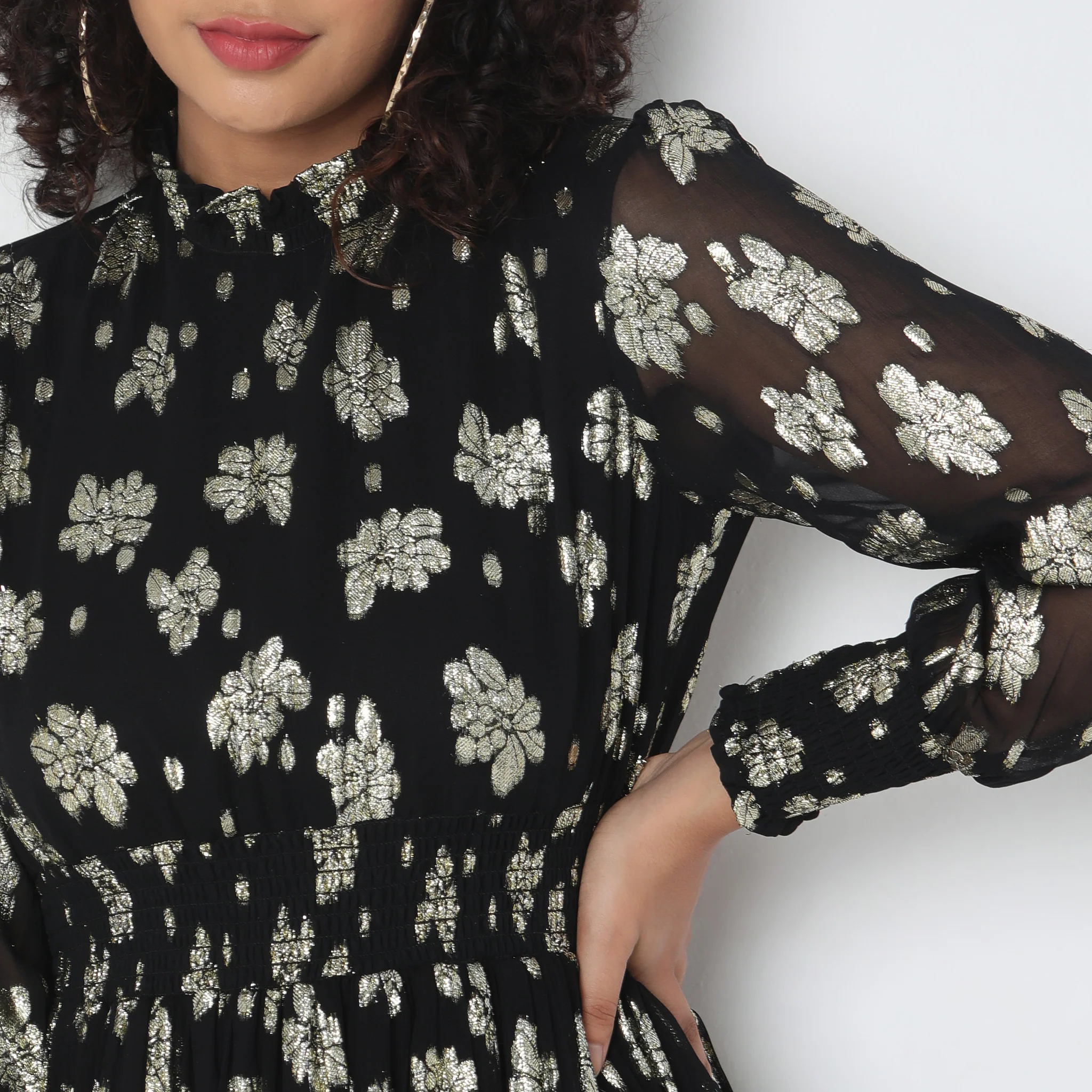 Flare Fit Floral Dress - Image 9