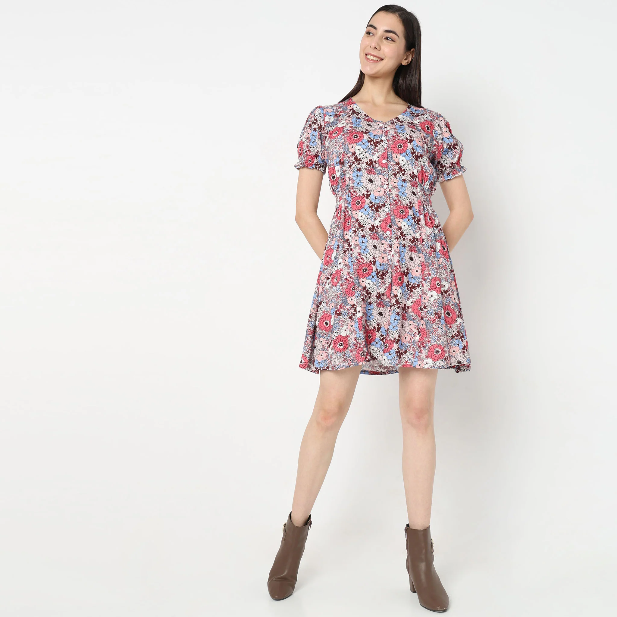 Flare Fit Floral Dress - Image 2