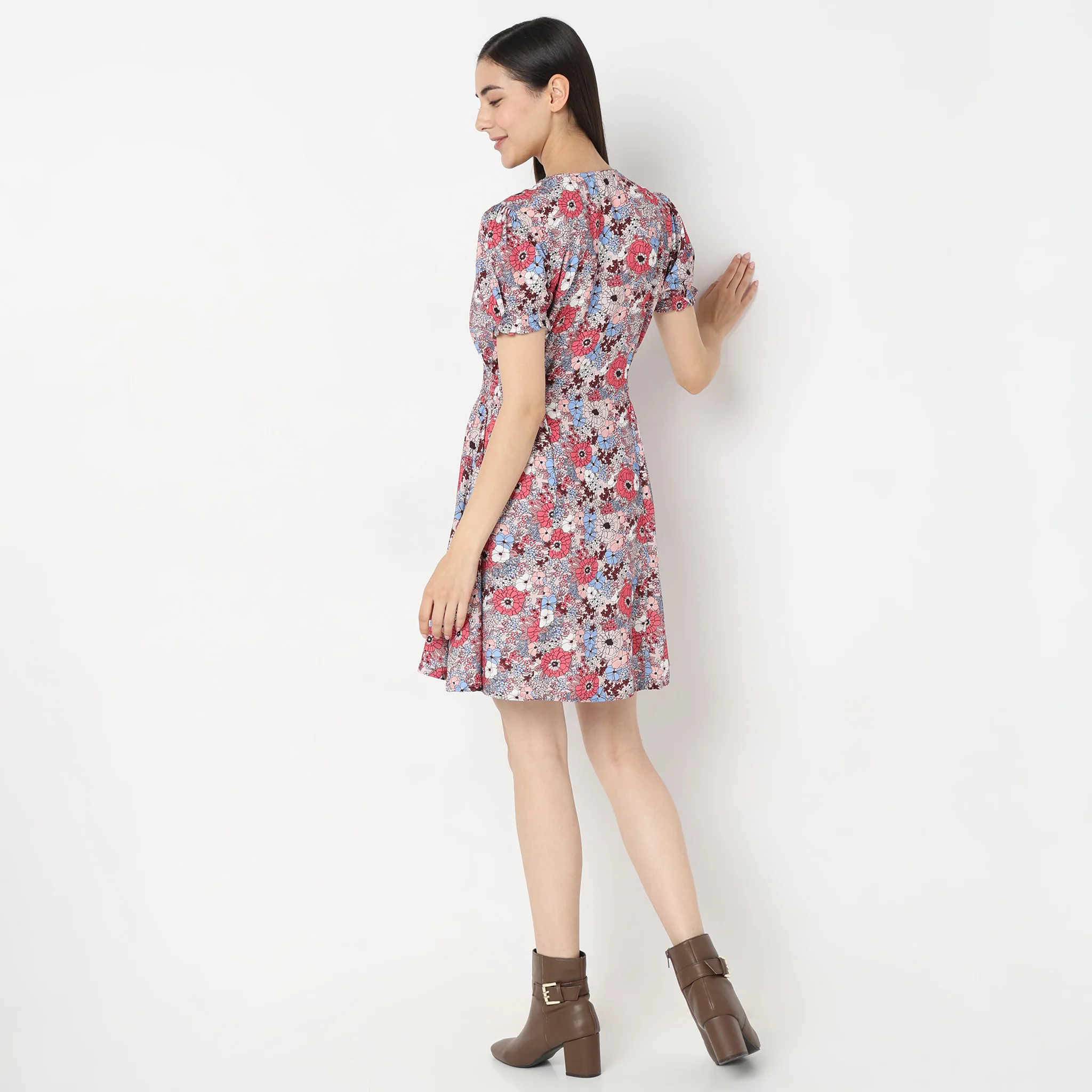 Flare Fit Floral Dress - Image 3