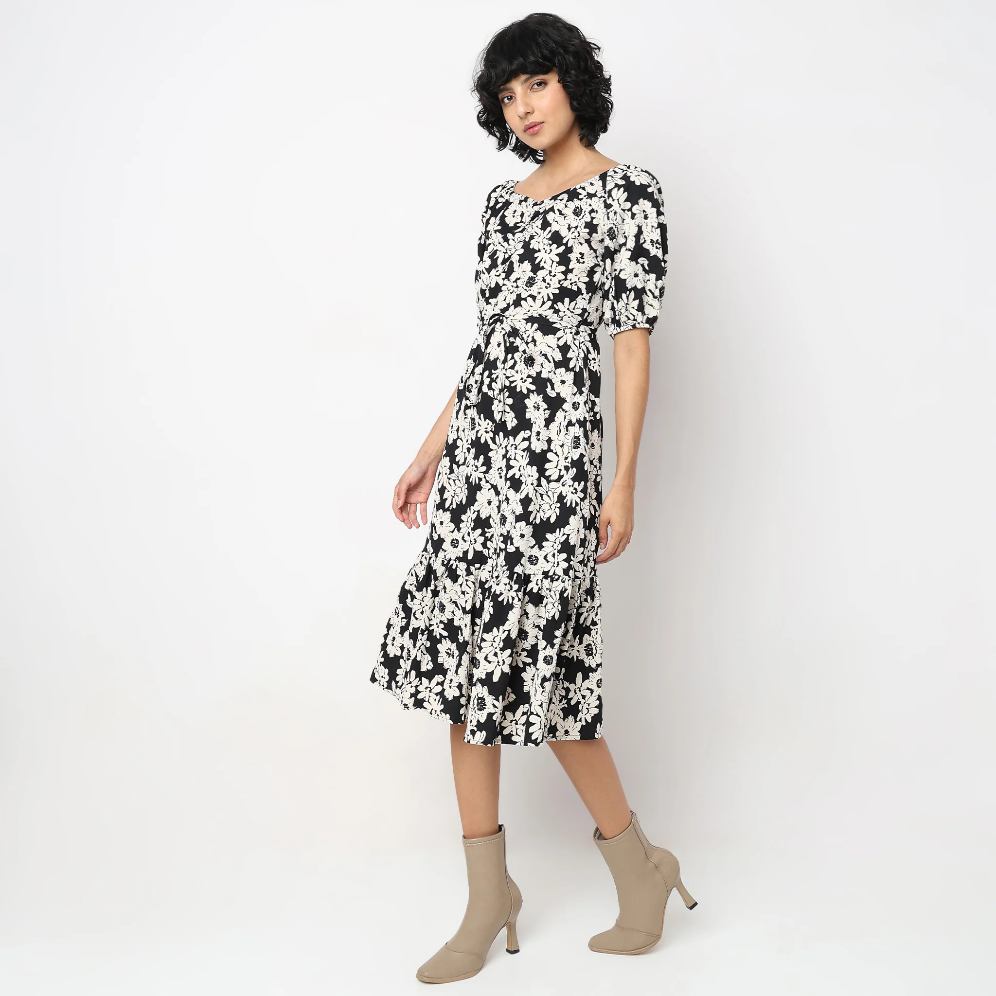 Flare Fit Floral Dress - Image 10