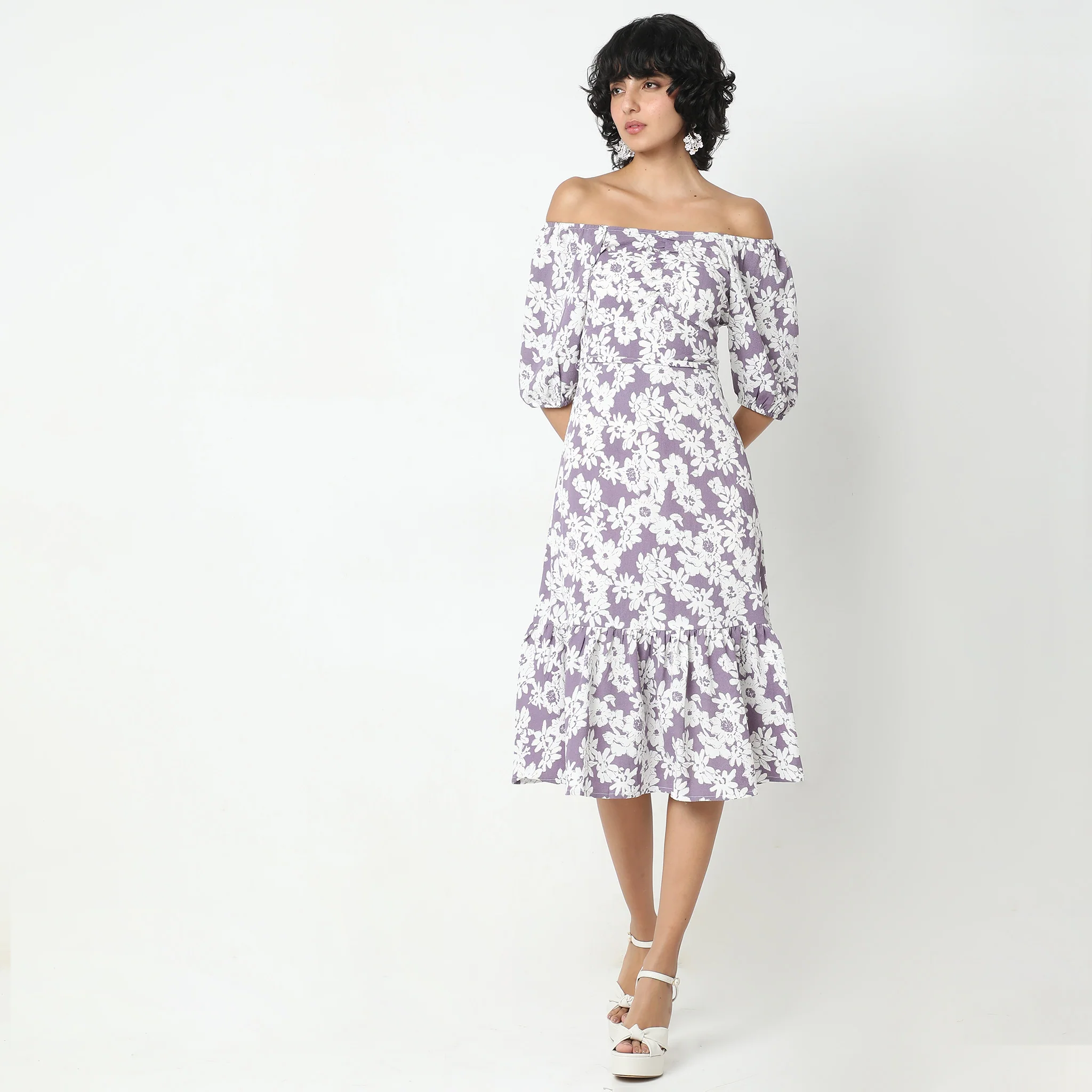 Flare Fit Floral Dress - Image 2