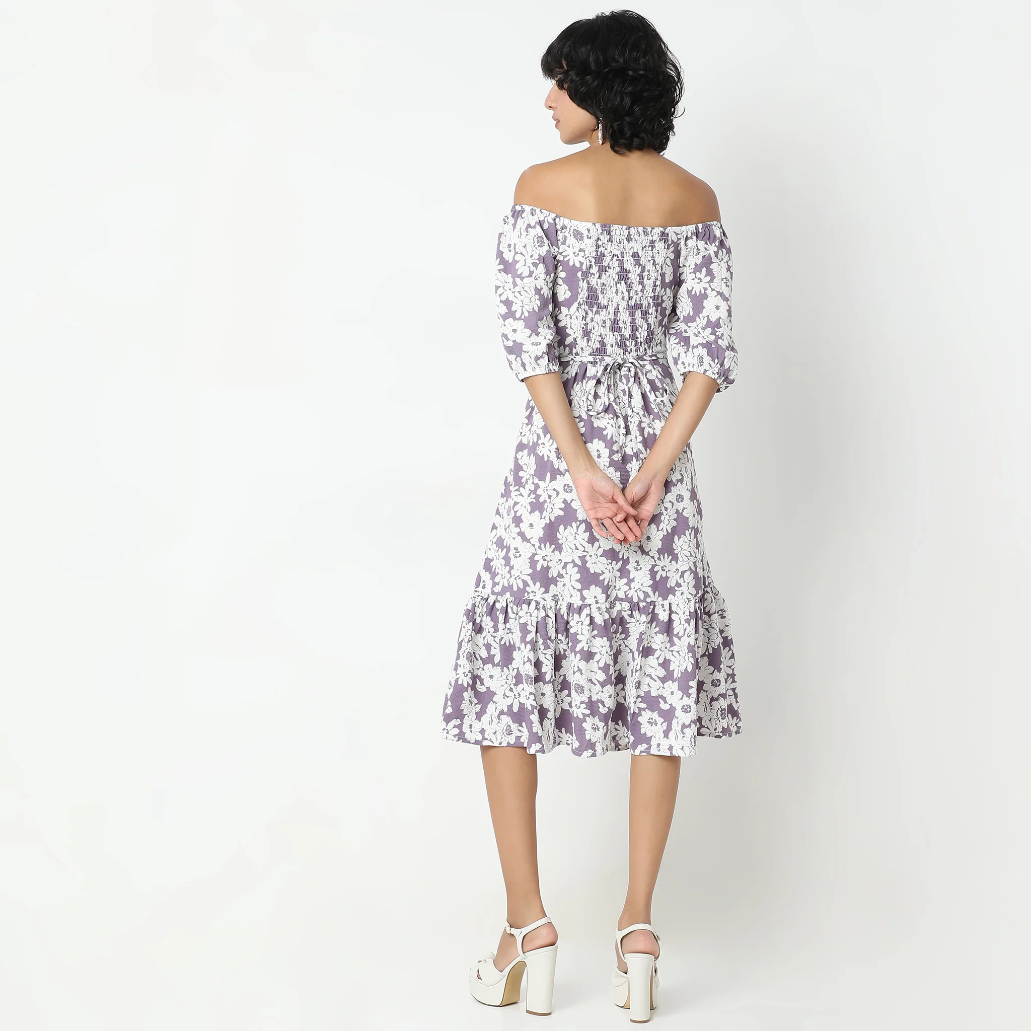 Flare Fit Floral Dress - Image 3