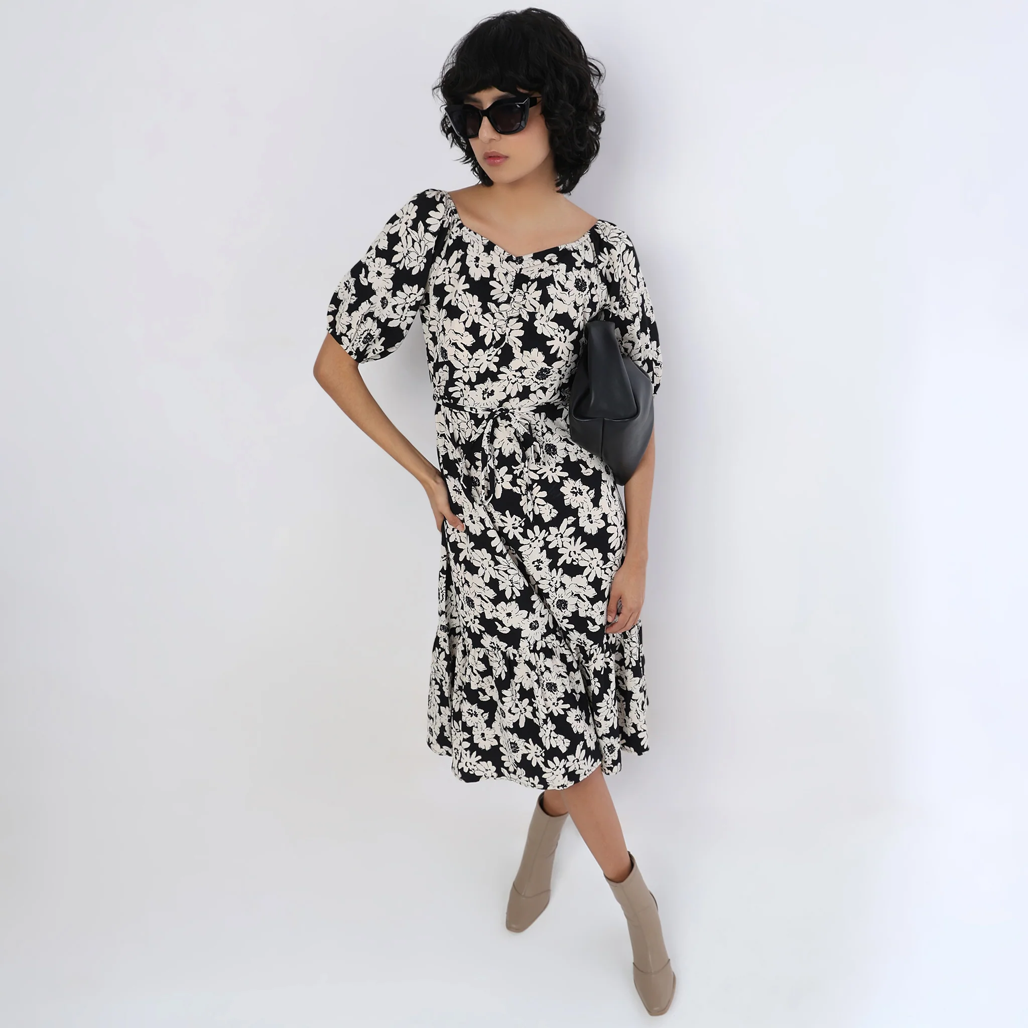 Flare Fit Floral Dress - Image 6