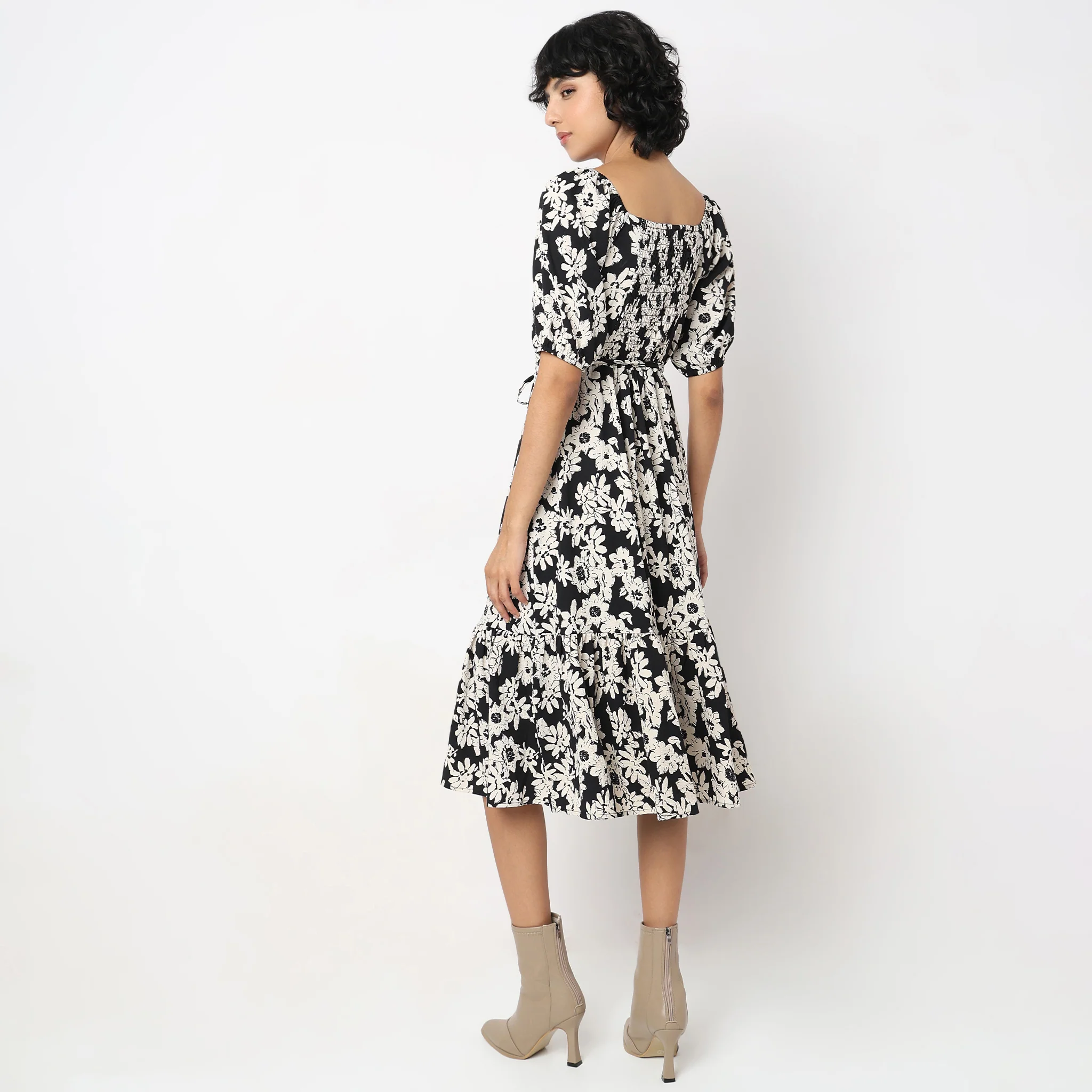 Flare Fit Floral Dress - Image 8