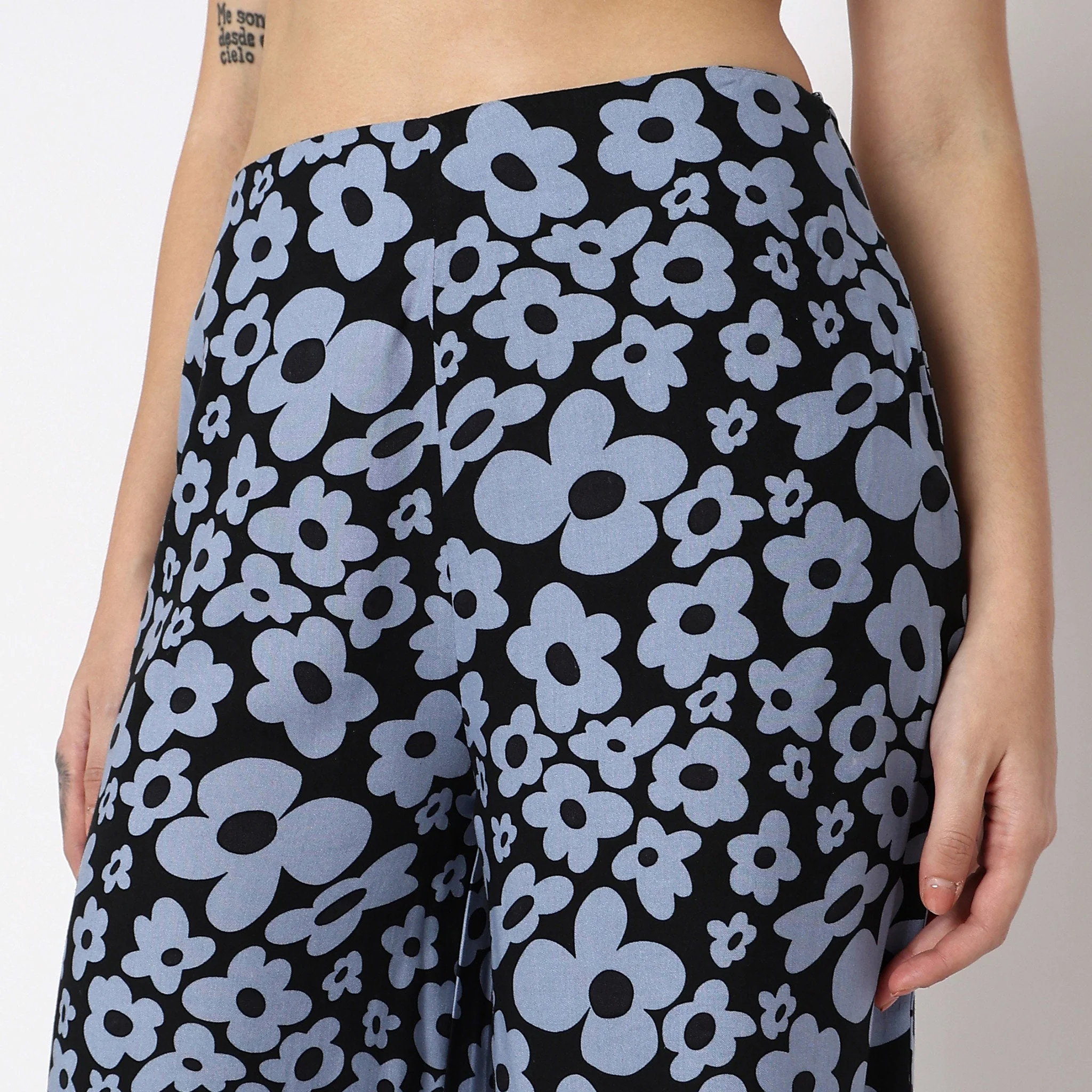 Flare Fit Floral Mid Rise Palazzos - Image 4